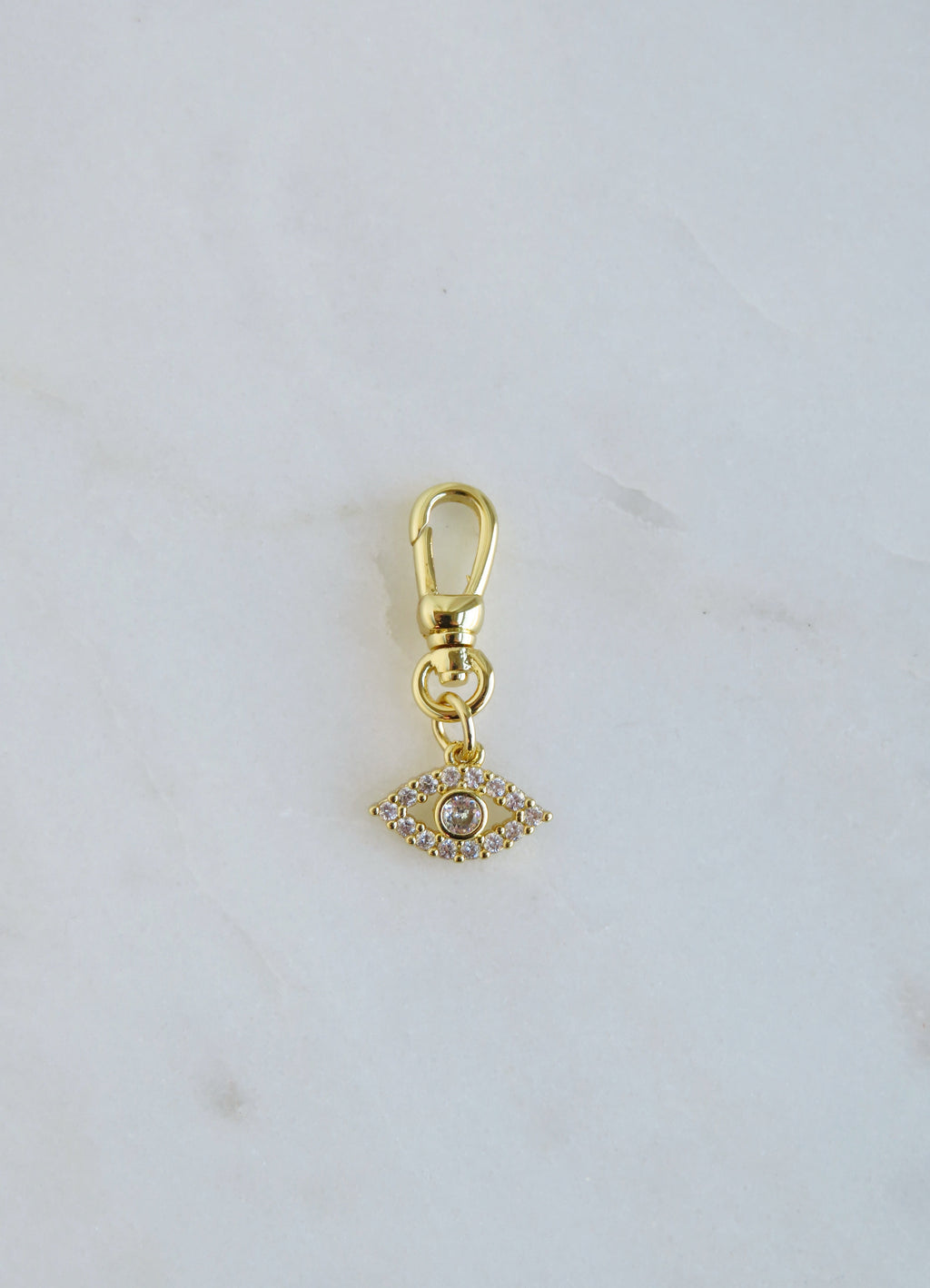 Amber Evil Eye Charm on Swivel Clasp