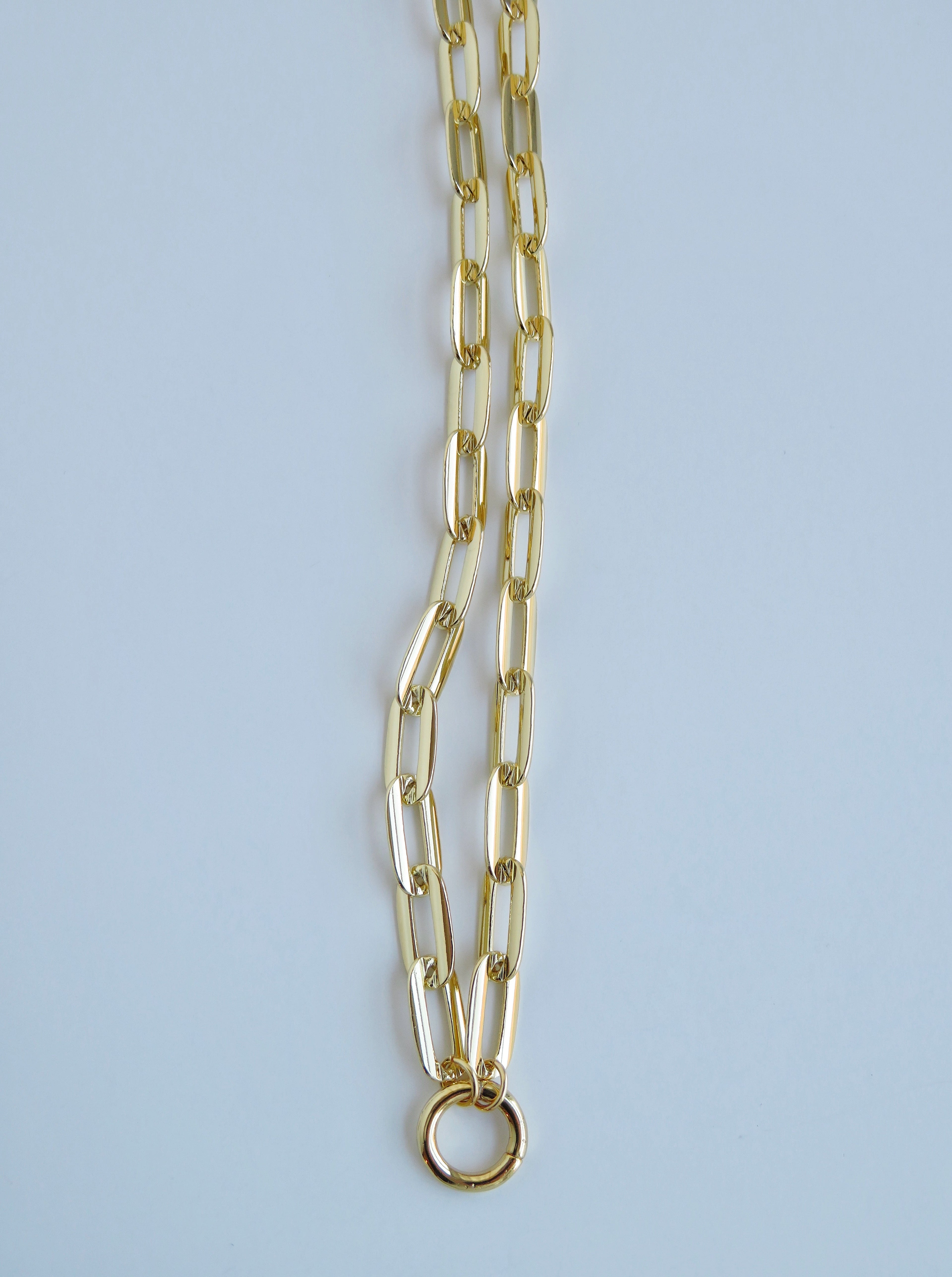 Elliptical Charm Holder Necklace - Clicker Clasp