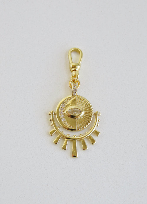 Aurora Diamond Evil Eye Pendant with Swivel Clasp