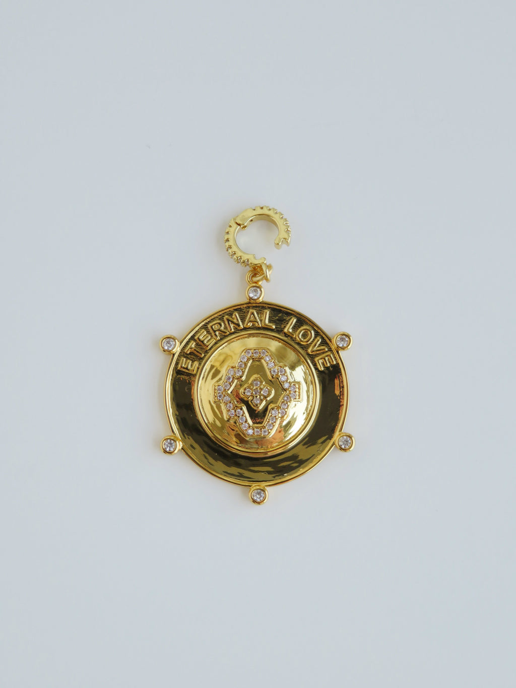 Eternal Love Hinged Clasp Medallion - 14k Gold Plated - trademark design