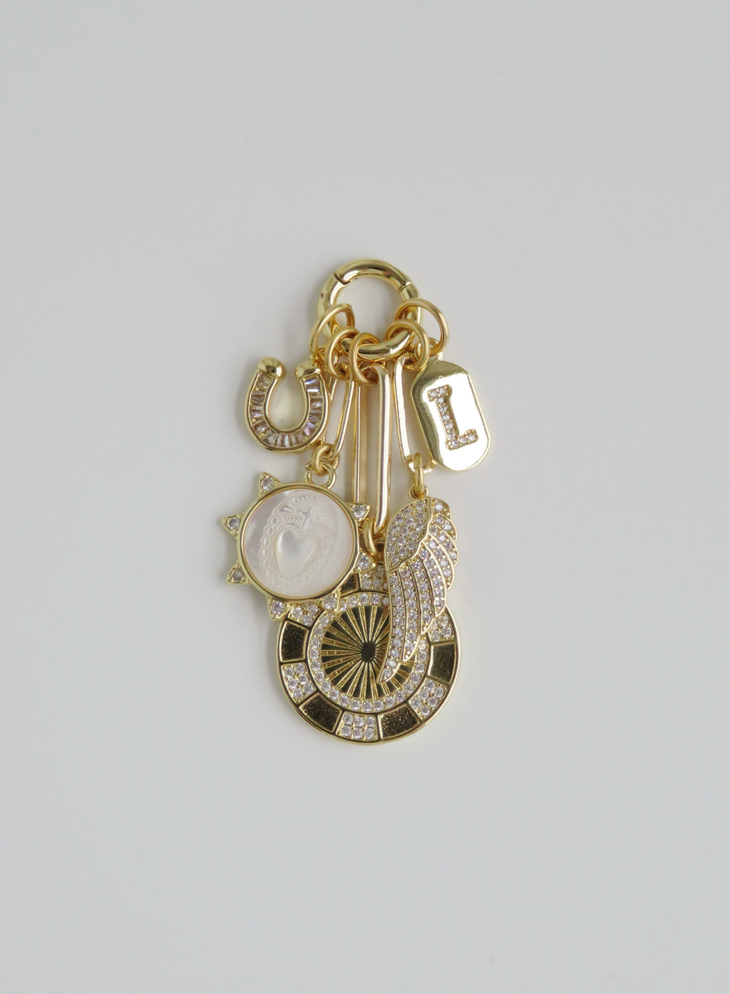 Divine Love, Life & Devotion Initial Charm Cluster