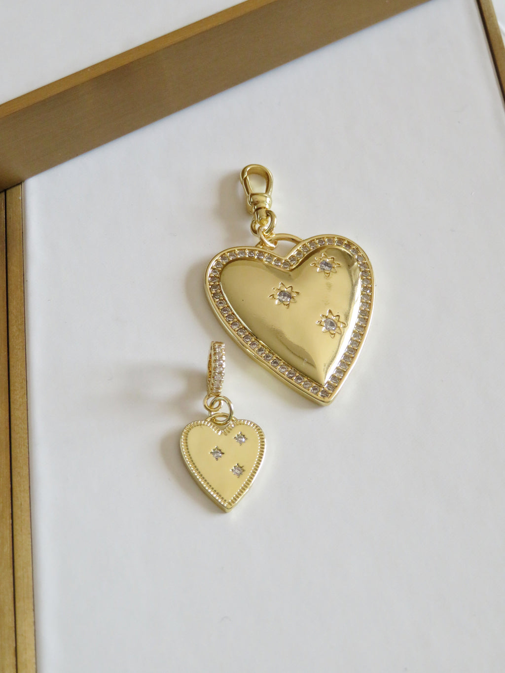 Celestial Heart Charm on Diamond Hinged Clasp