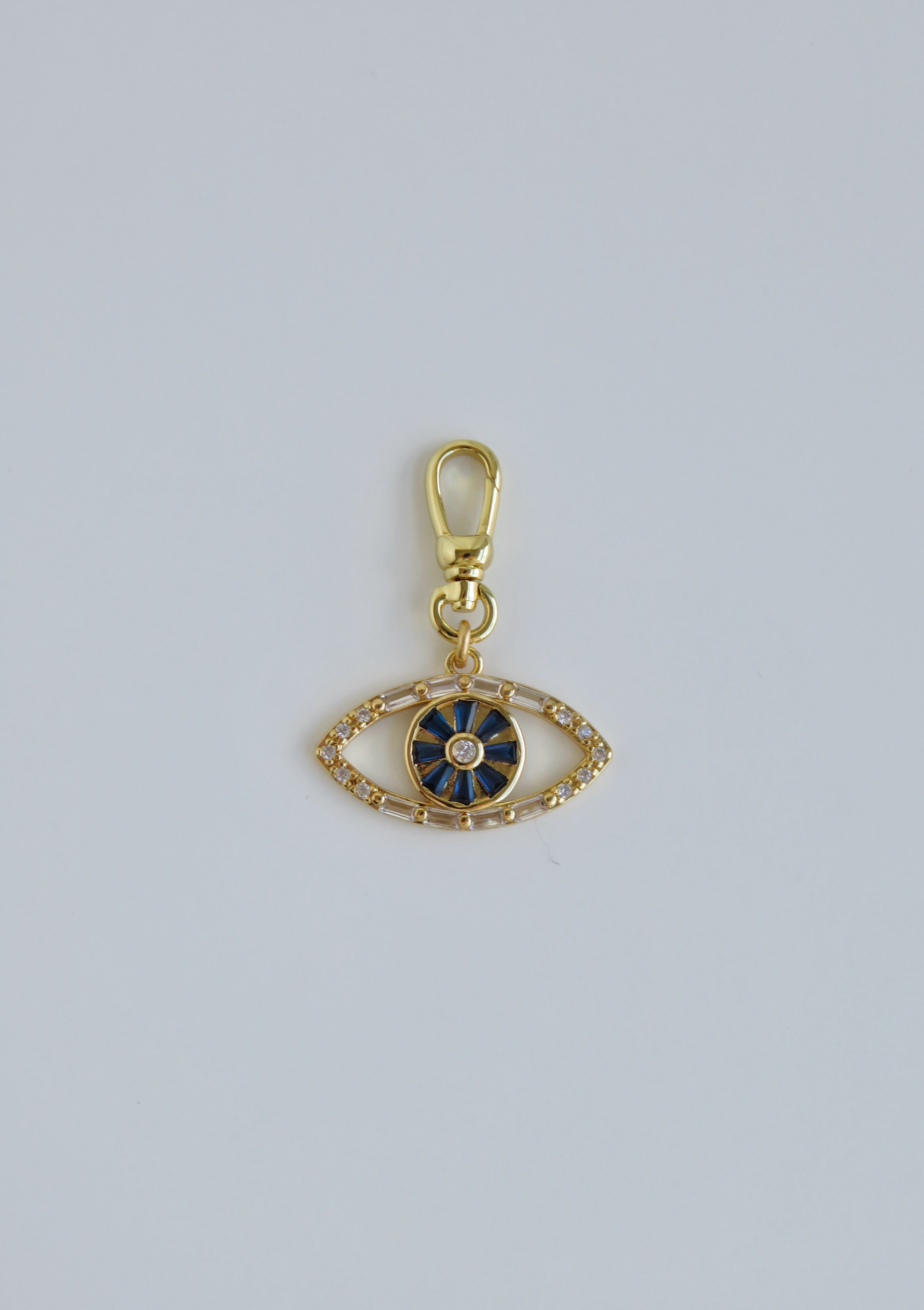Royal Blue Evil Eye Charm on Swivel Clasp