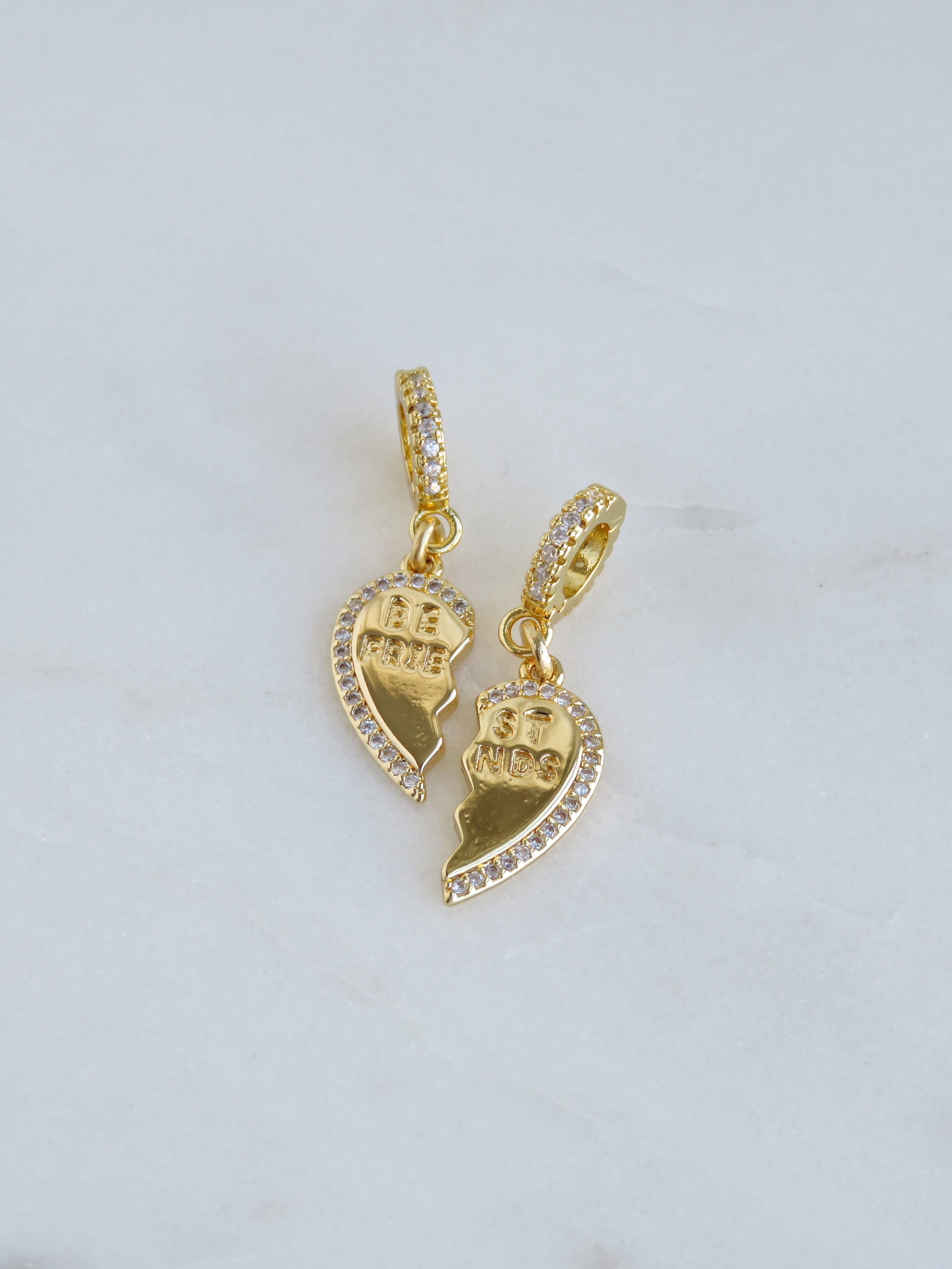 Best Friend Heart Pendant on Diamond Hinged Clasp