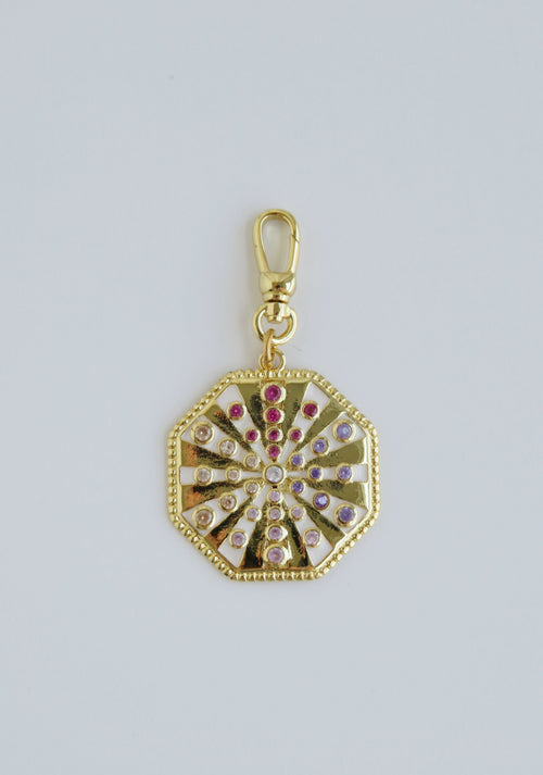 Colorful Octogan Pendant on Swivel Clasp