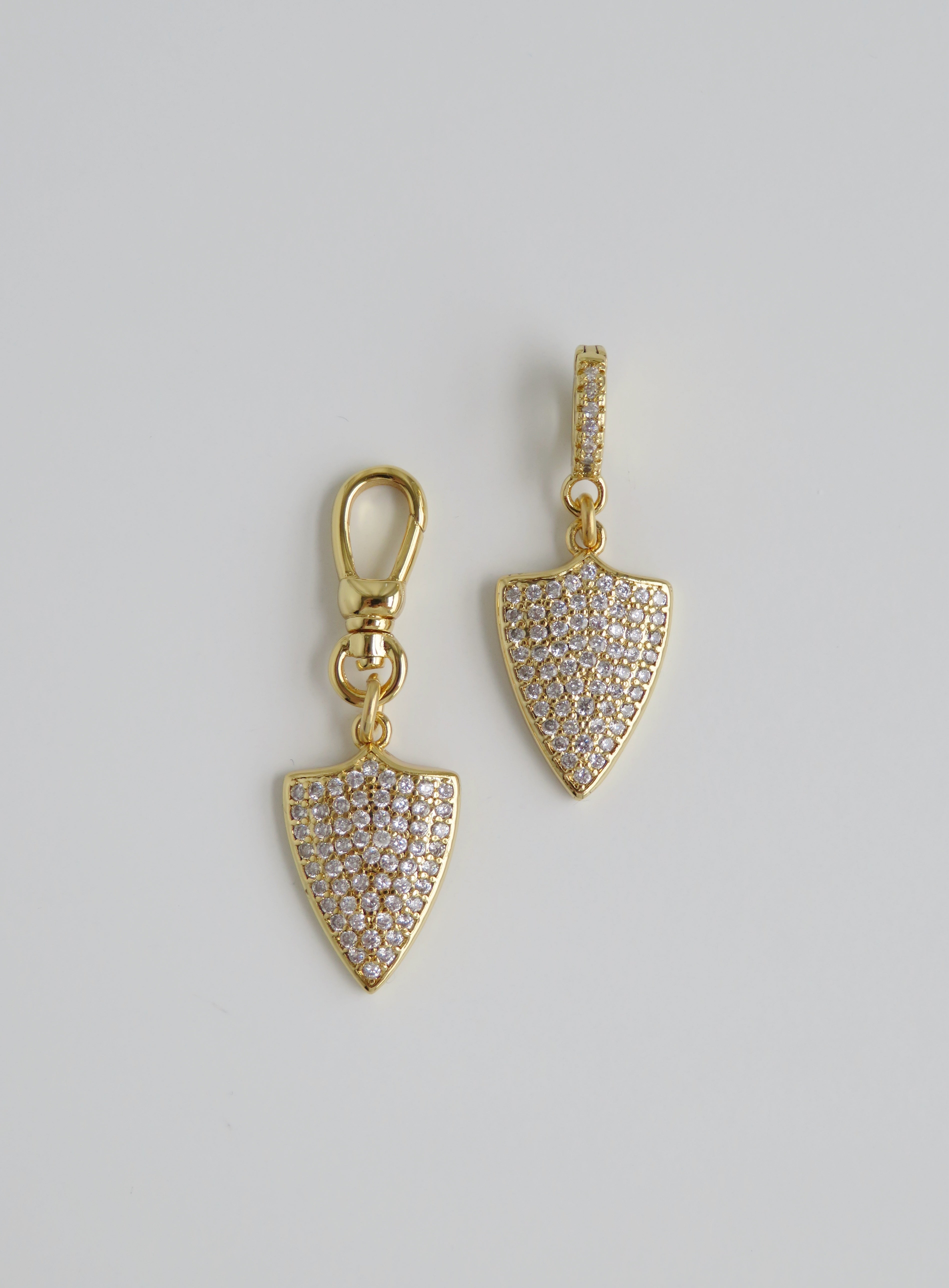 Diamond Shield Charm on Clasp