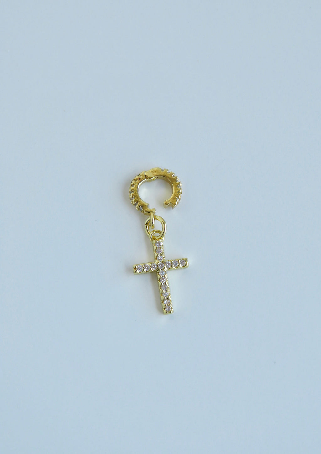 Diamond Holy Cross Charm on Diamond Clasp