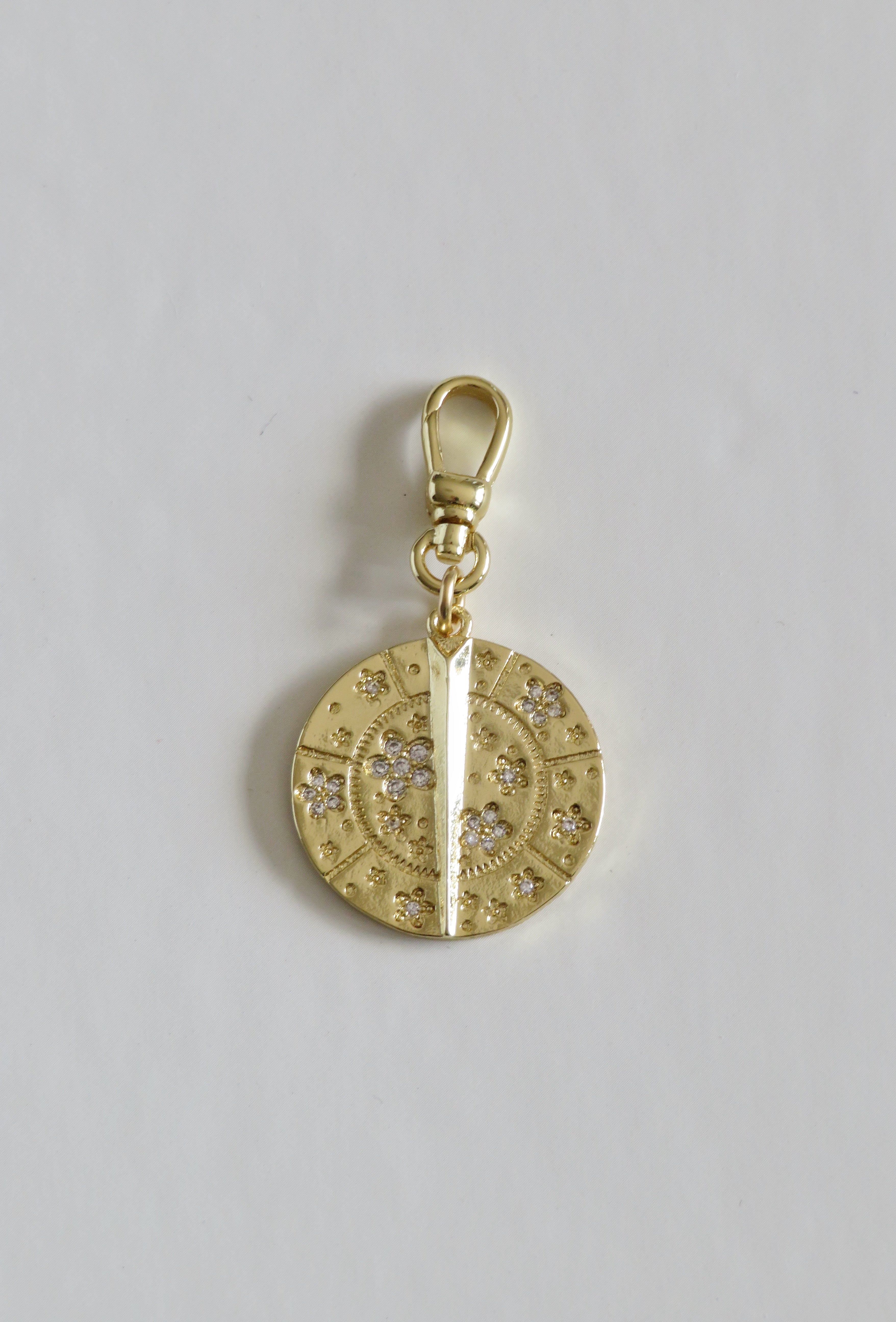 Blossoms with Thorn Sundial Charm on Swivel Clasp