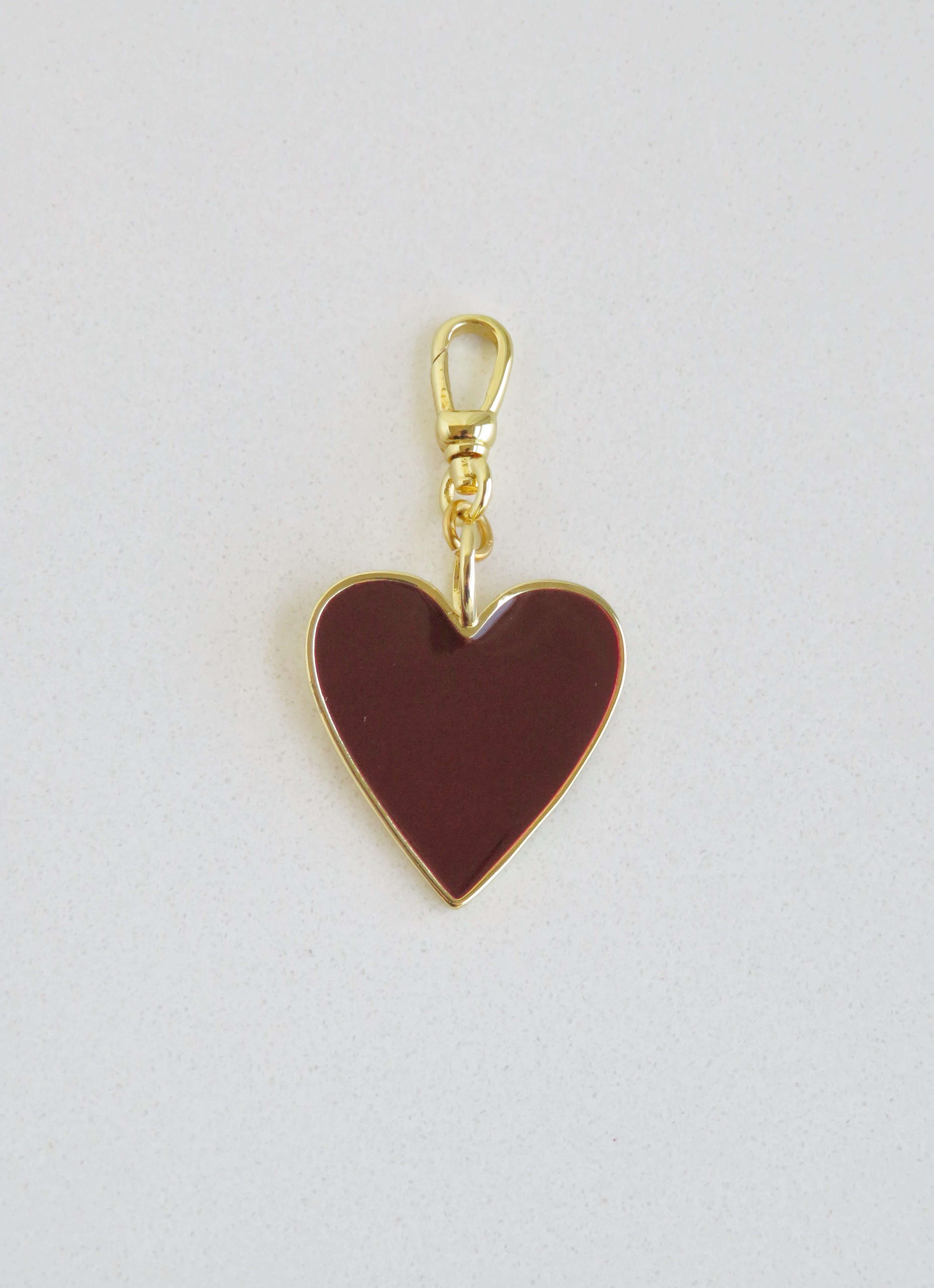 Enamel Heart Pendant on Swivel Clasp