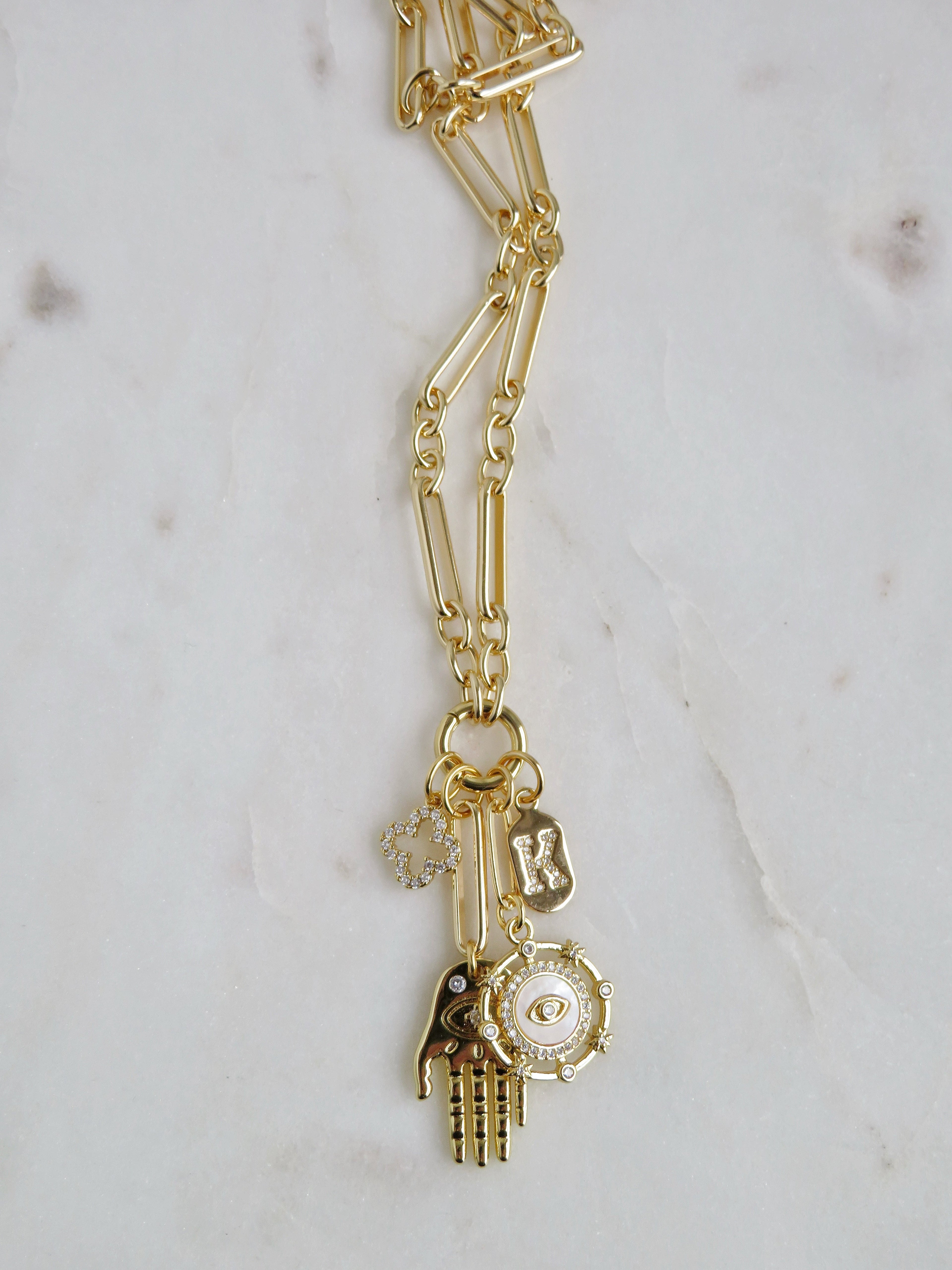 Hamsa Evil Eye Charm Cluster - Figaro