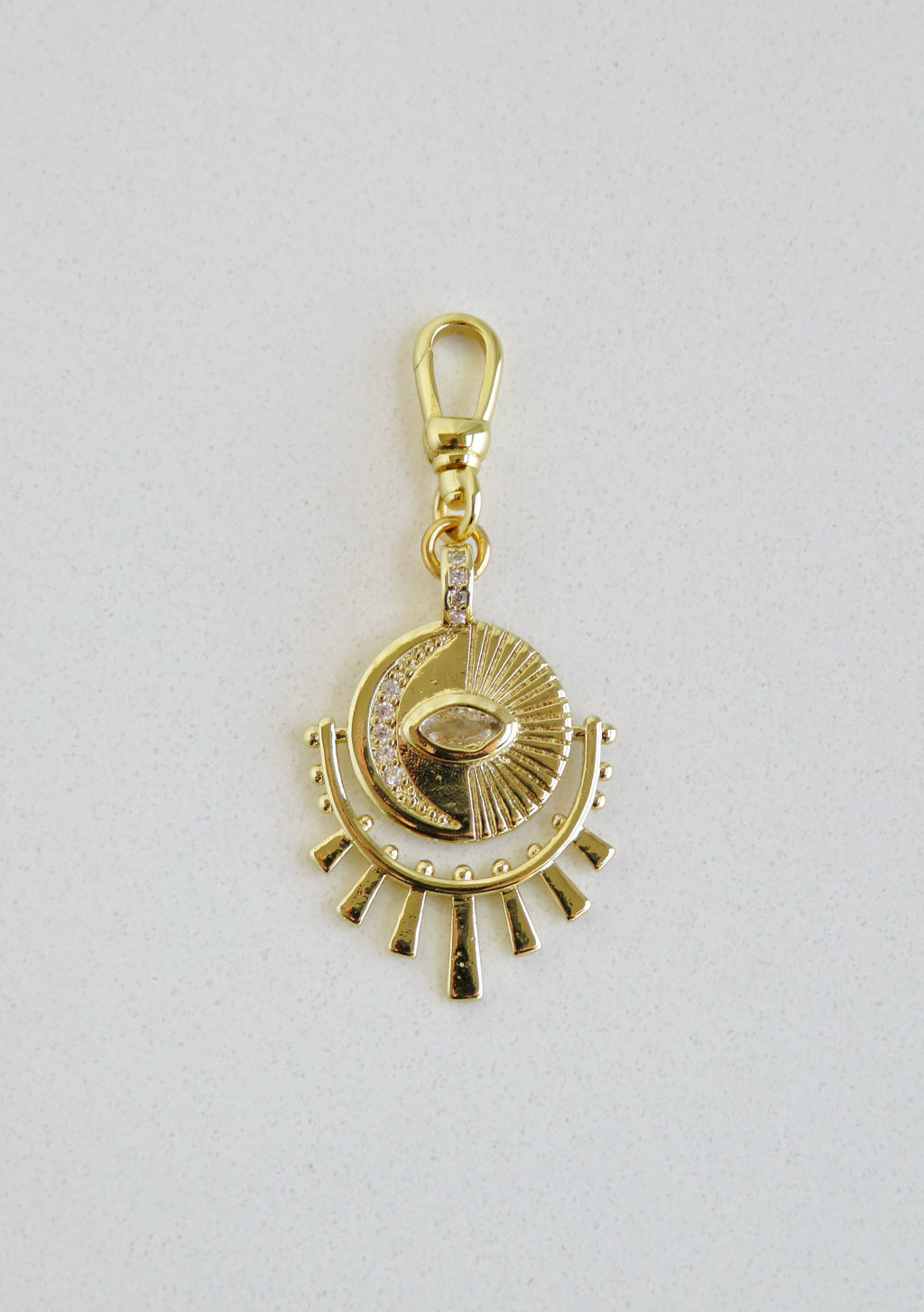 Aurora Diamond Evil Eye Pendant with Swivel Clasp