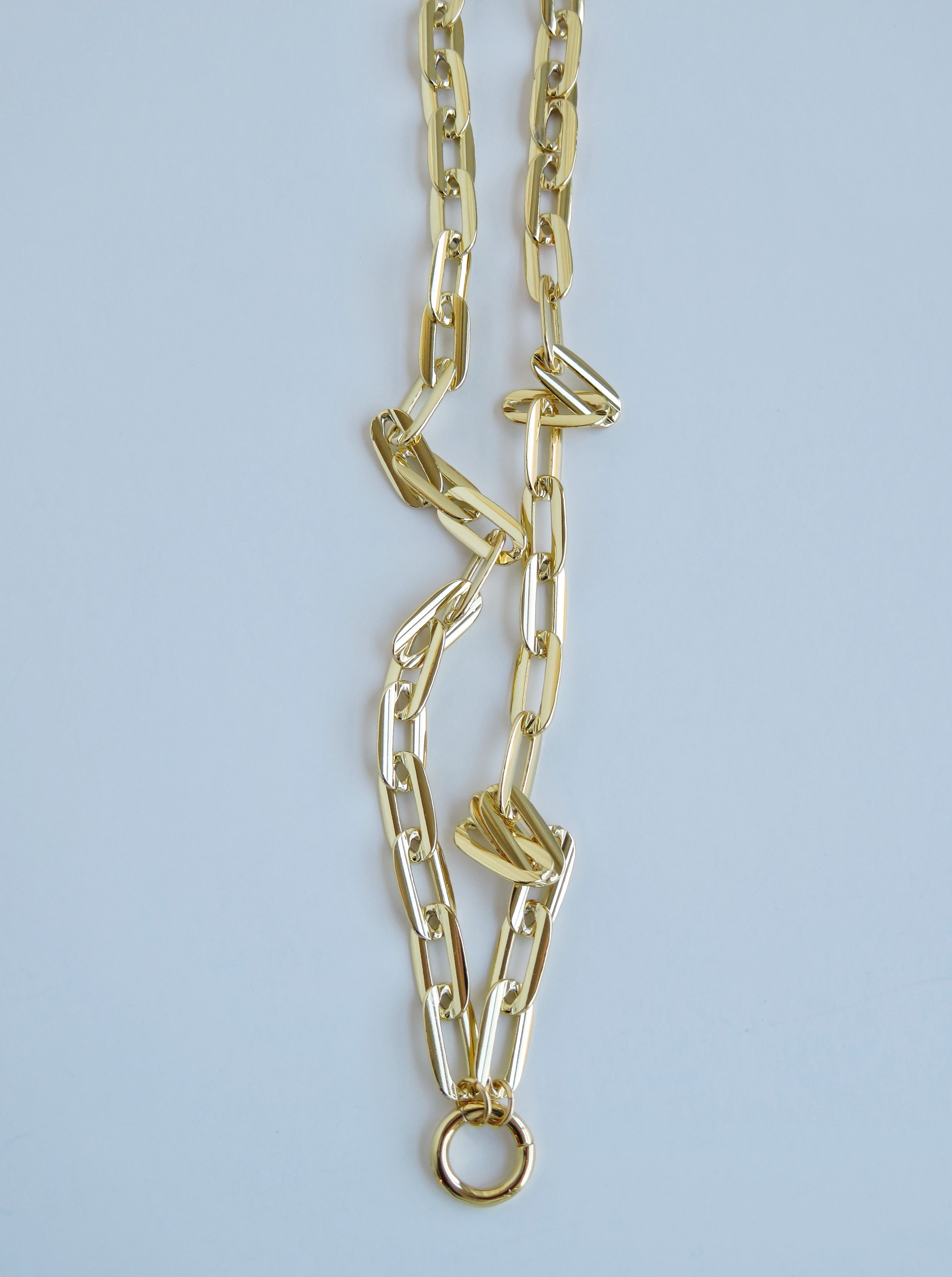 Elliptical Charm Holder Necklace - Clicker Clasp