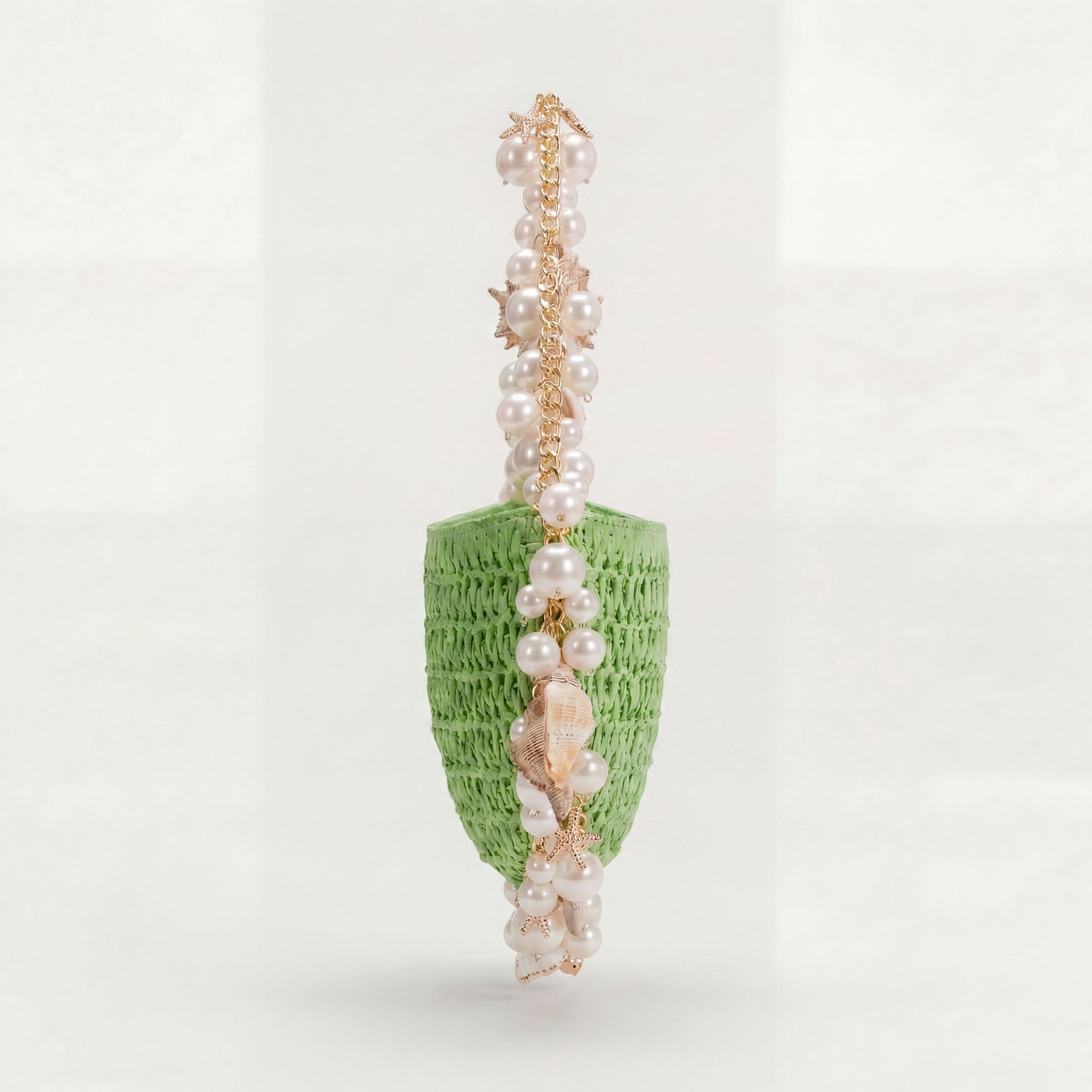 Mini Raffia Shell Bag - Coastal Mint