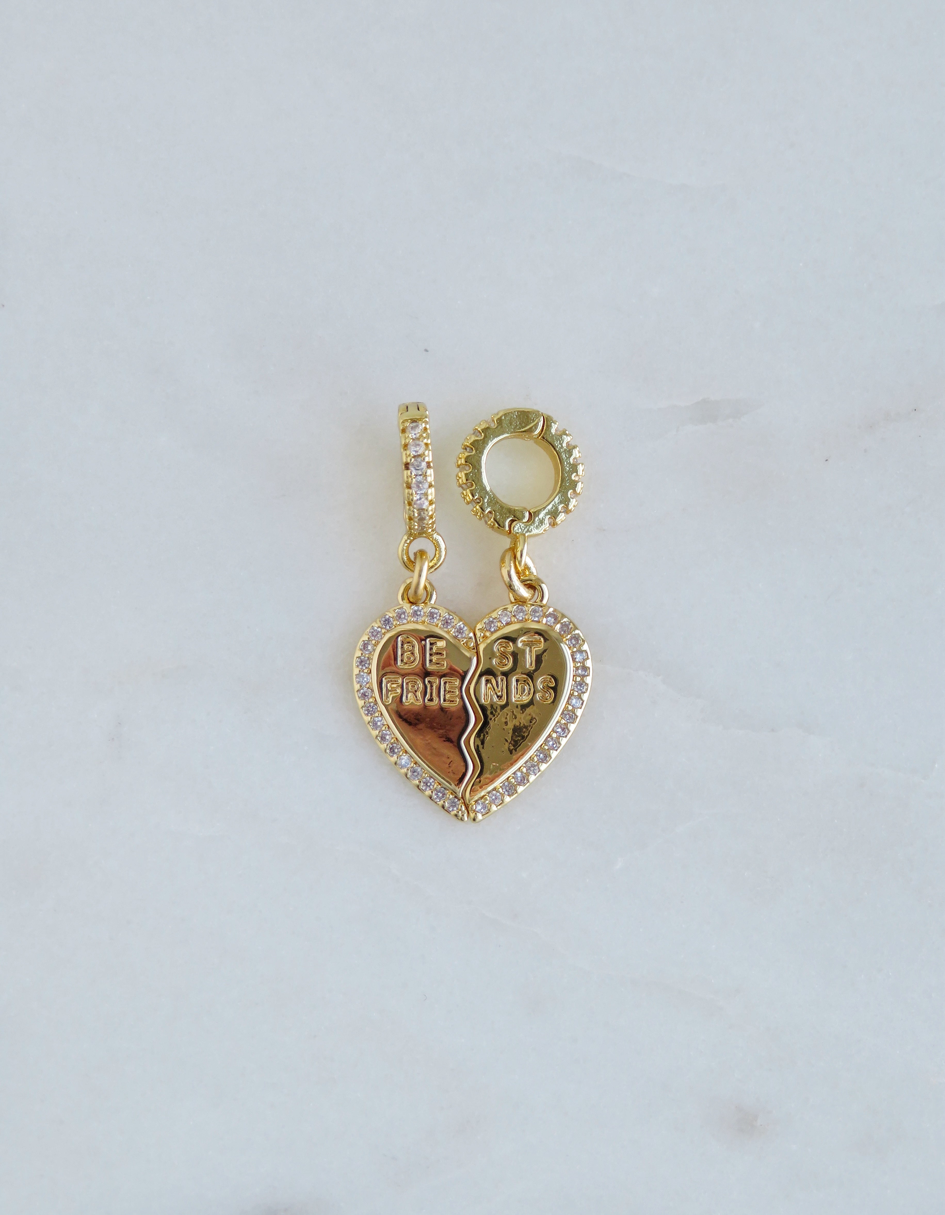 Best Friend Heart Pendant on Diamond Hinged Clasp