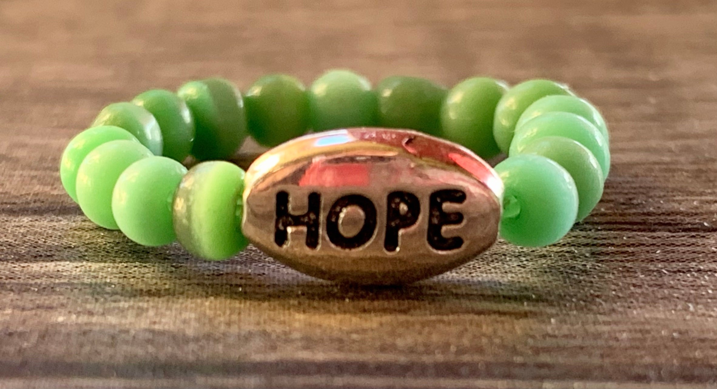 Hope Handmade Expandable Rings in Tourmaline, Obsidian, Cats Eye, and Wood
