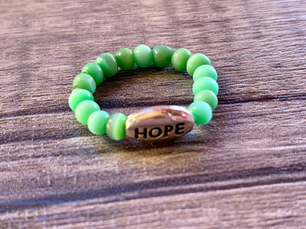 Hope Handmade Expandable Rings in Tourmaline, Obsidian, Cats Eye, and Wood