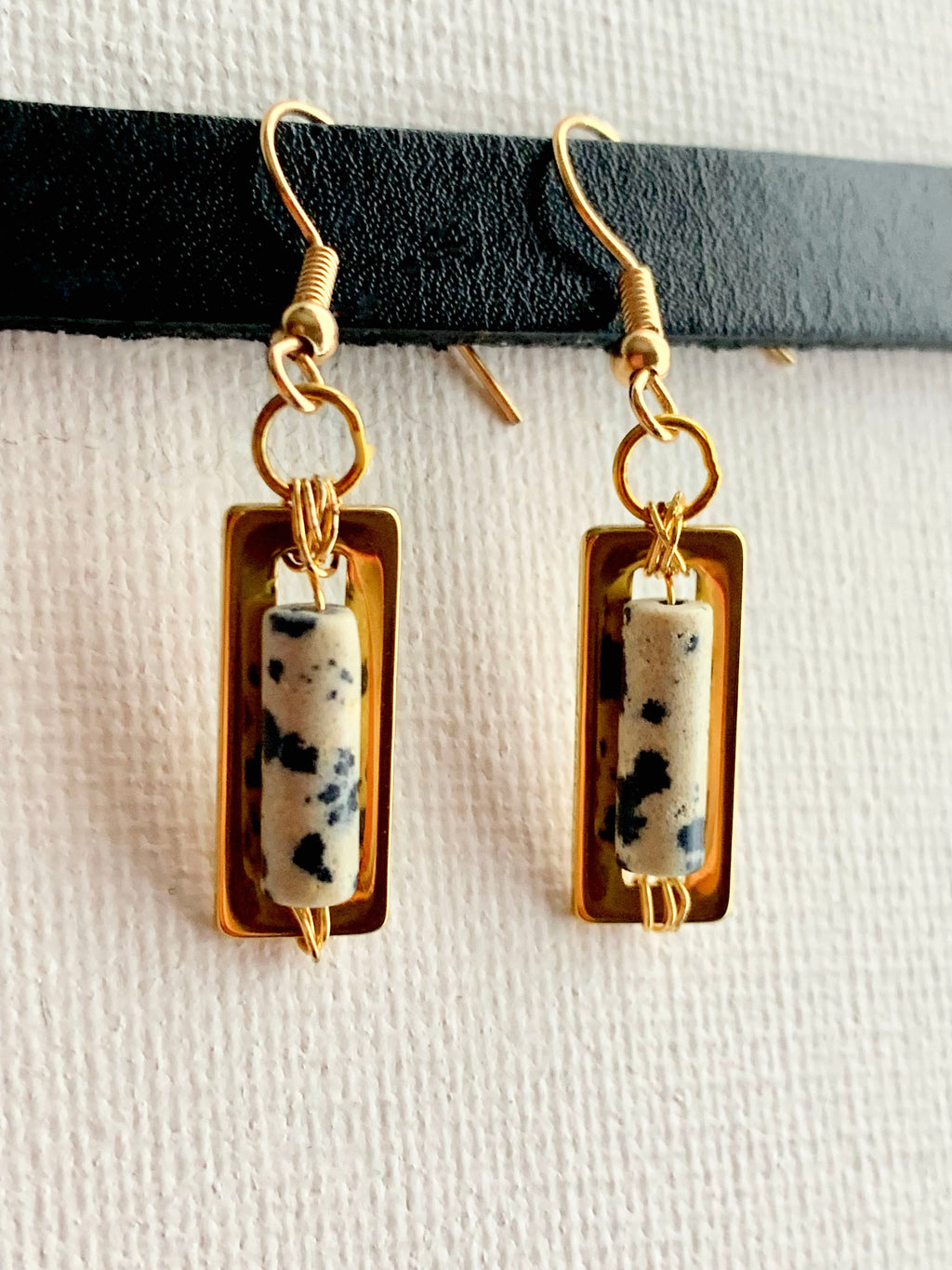 Cookie Handmade Dalmatian Jasper Earrings