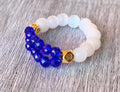 Olga Handmade Blue Sapphire and Moonstone Expandable Ring