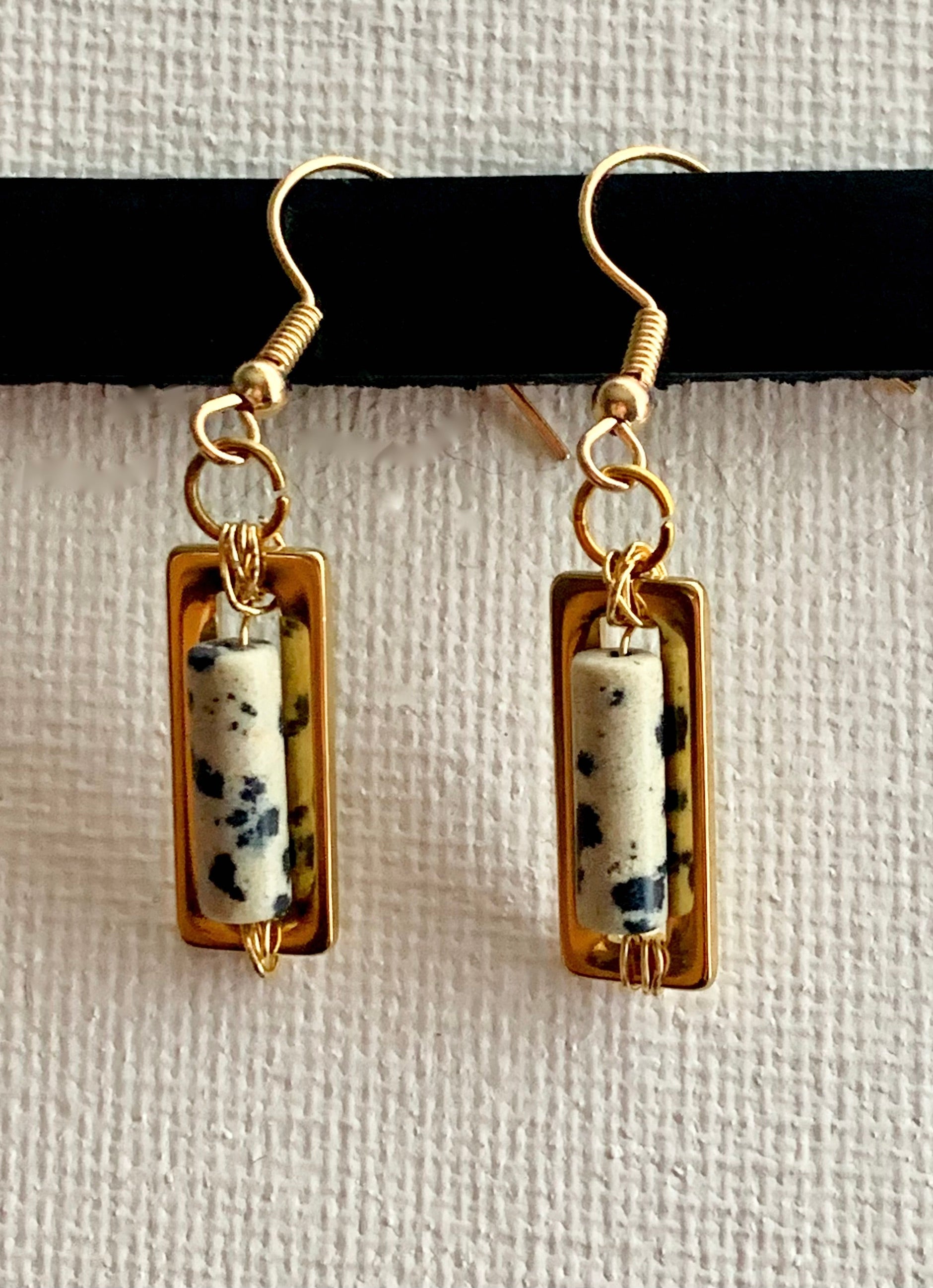 Cookie Handmade Dalmatian Jasper Earrings