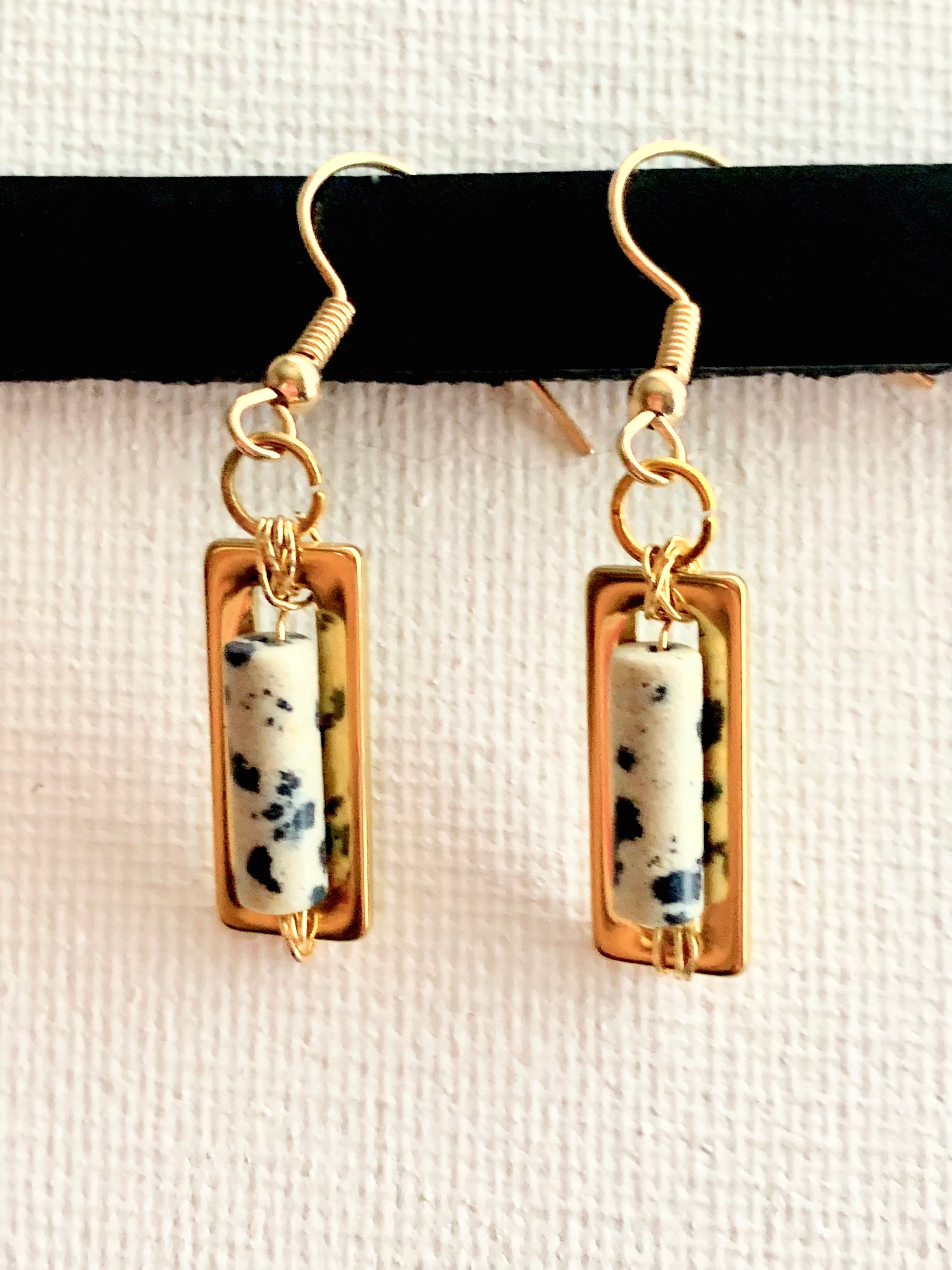Cookie Handmade Dalmatian Jasper Earrings