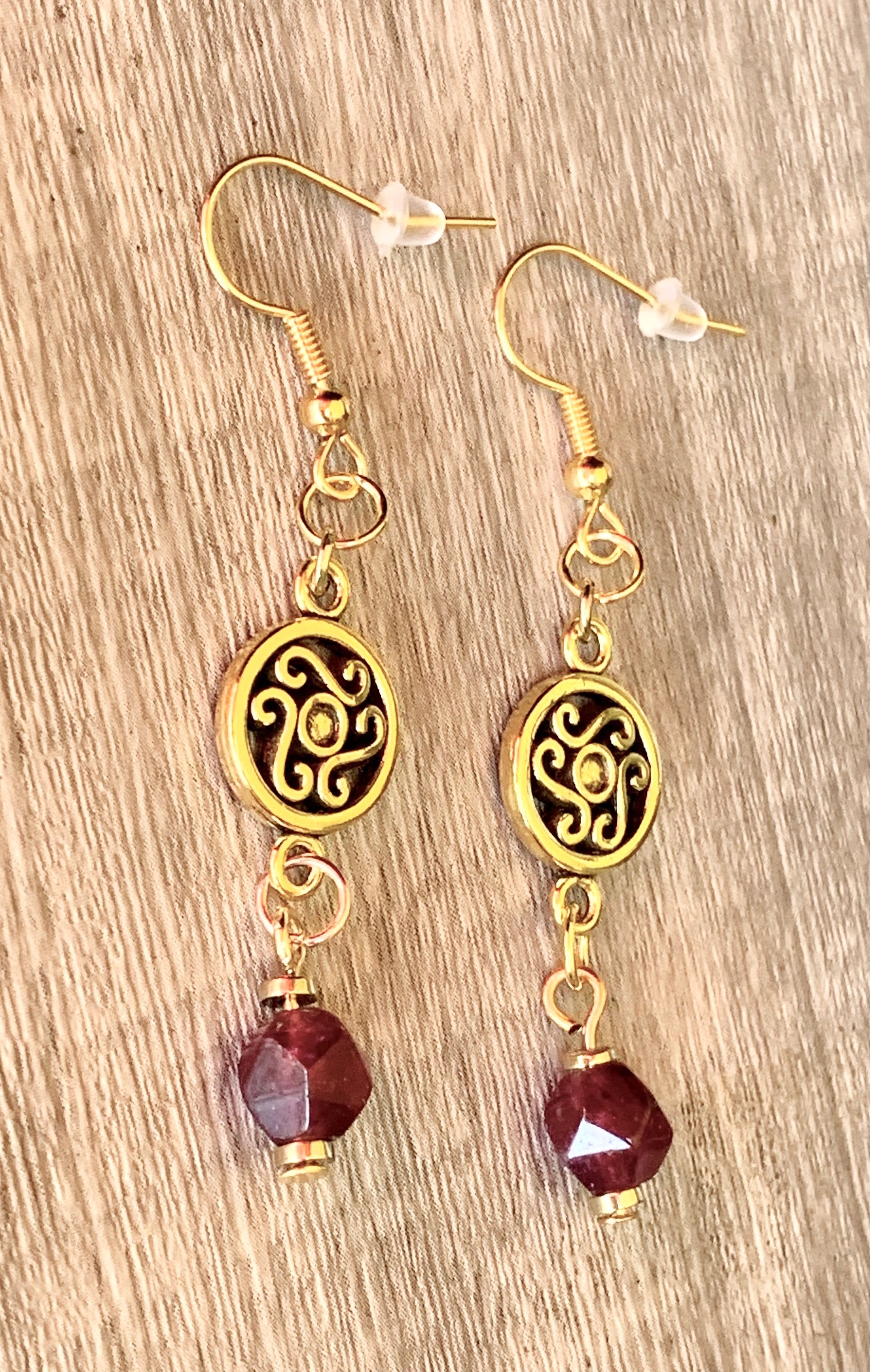 Nicole Handmade Red Chalcedony Dangle Earrings