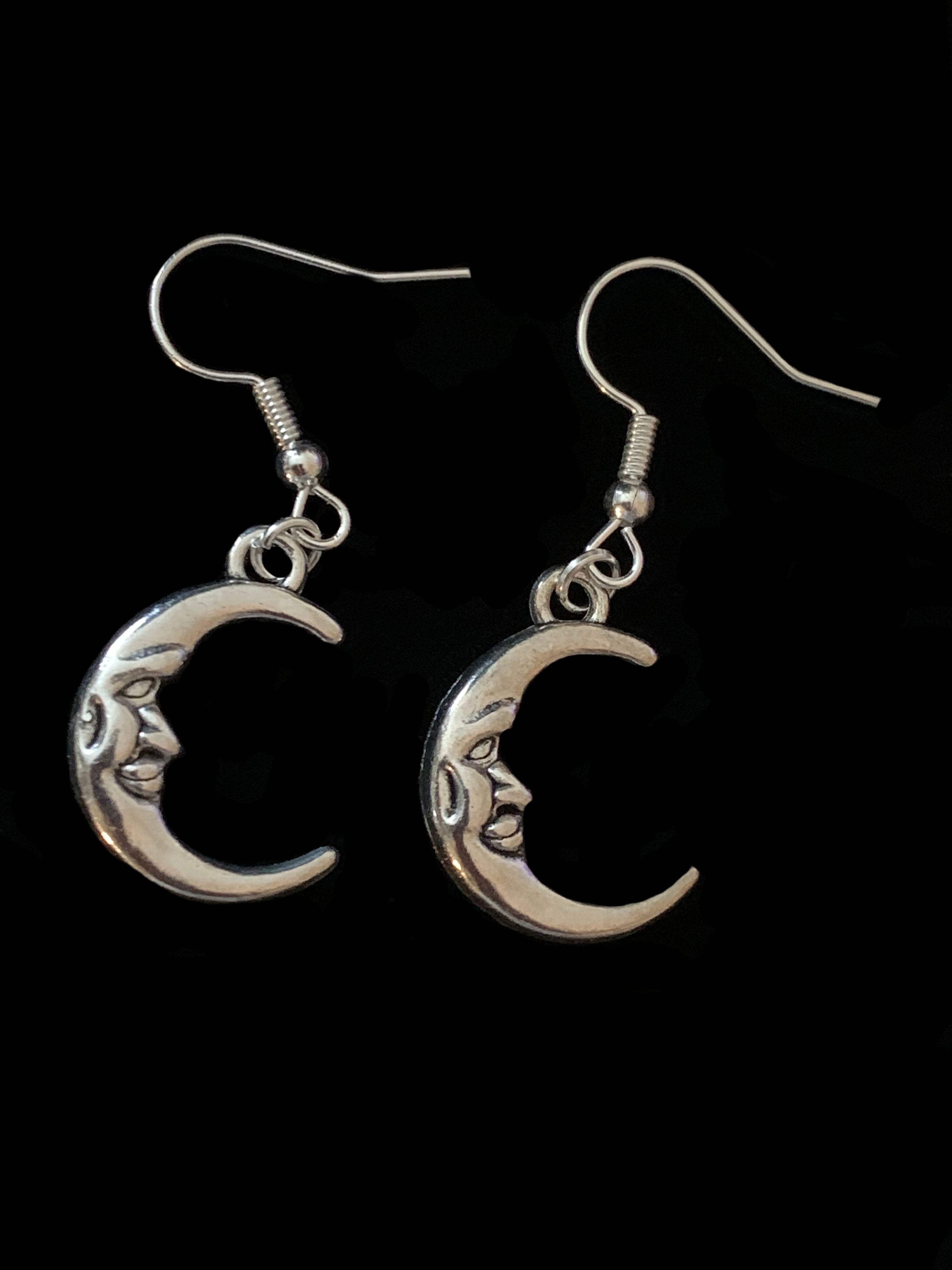 Luna Handmade Silver Plated Crescent Moon Earrings
