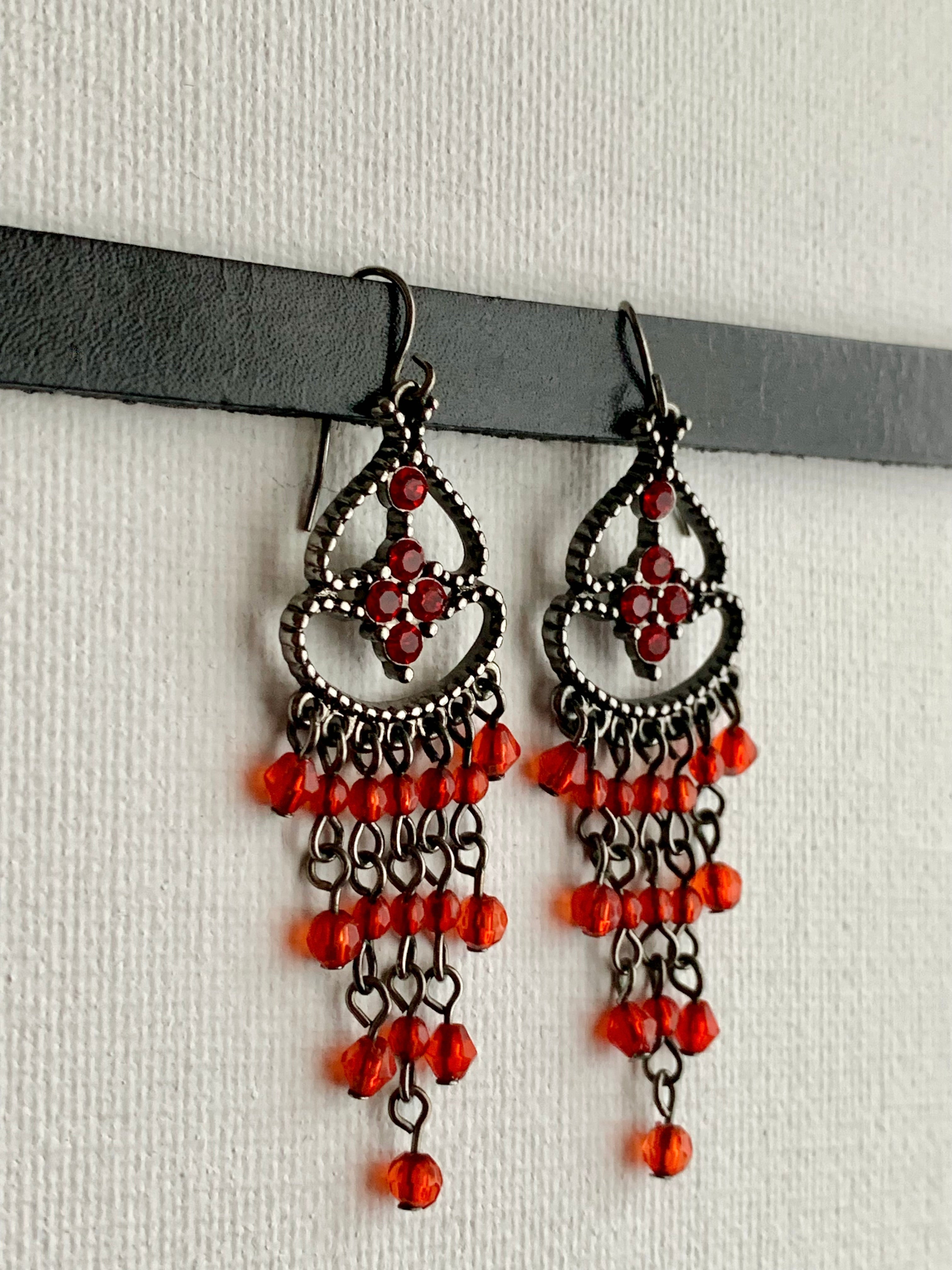 Rocio Handmade Beaded Chandelier Earrings