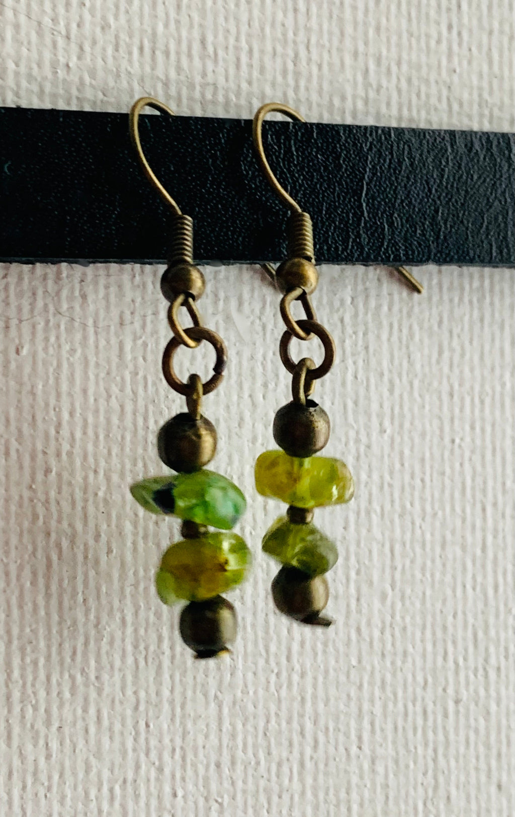 Short Stack Handmade Raw Peridot Earrings