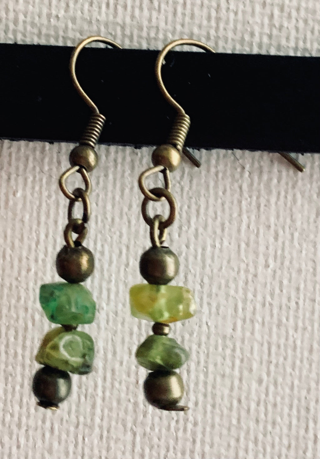 Short Stack Handmade Raw Peridot Earrings