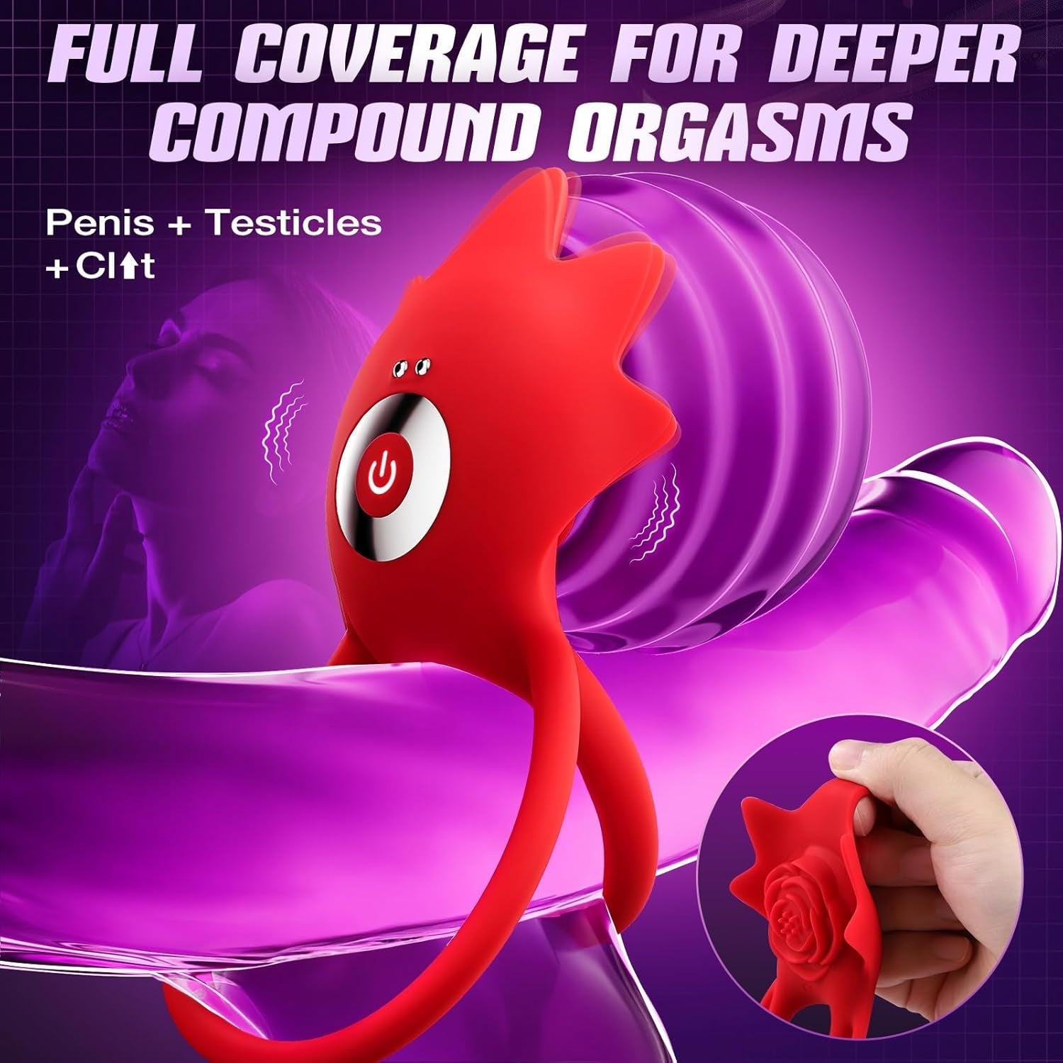 AiraRose AI Sync Rose Vibrating Couples Cock Ring