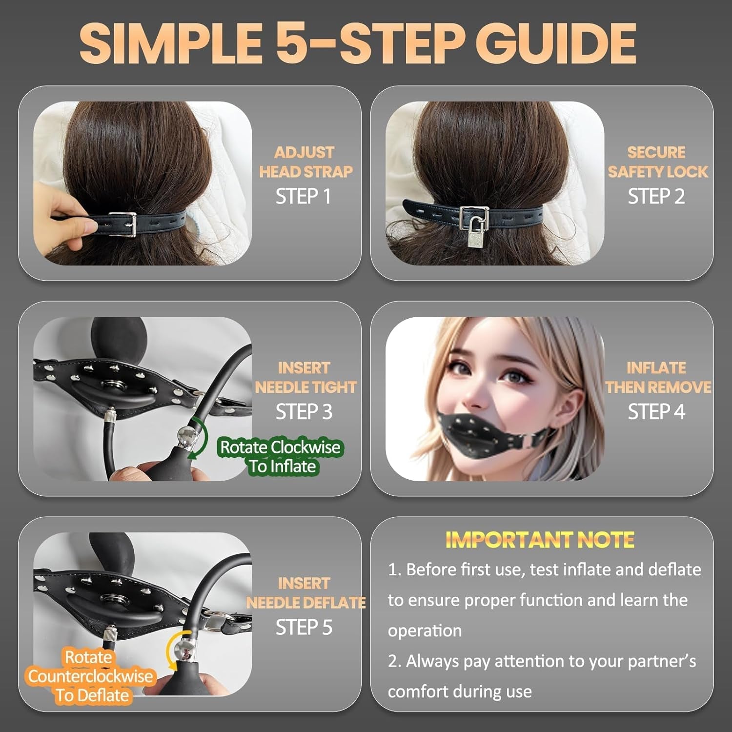 AirLock Inflatable BDSM Mouth Gag