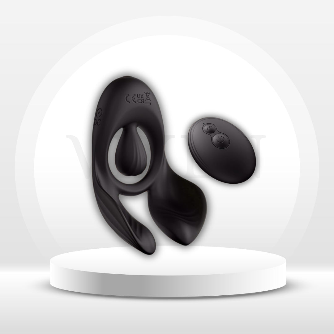 AxisRush 3-Motor Vibrating Cock Ring with Clit Stimulation for Couples