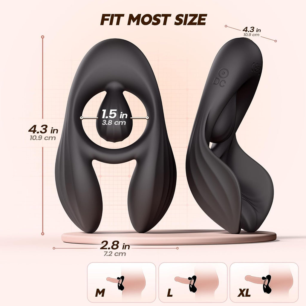 AxisRush 3-Motor Vibrating Cock Ring with Clit Stimulation for Couples
