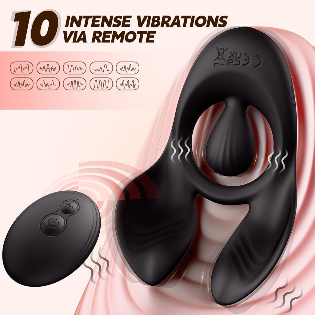 AxisRush 3-Motor Vibrating Cock Ring with Clit Stimulation for Couples