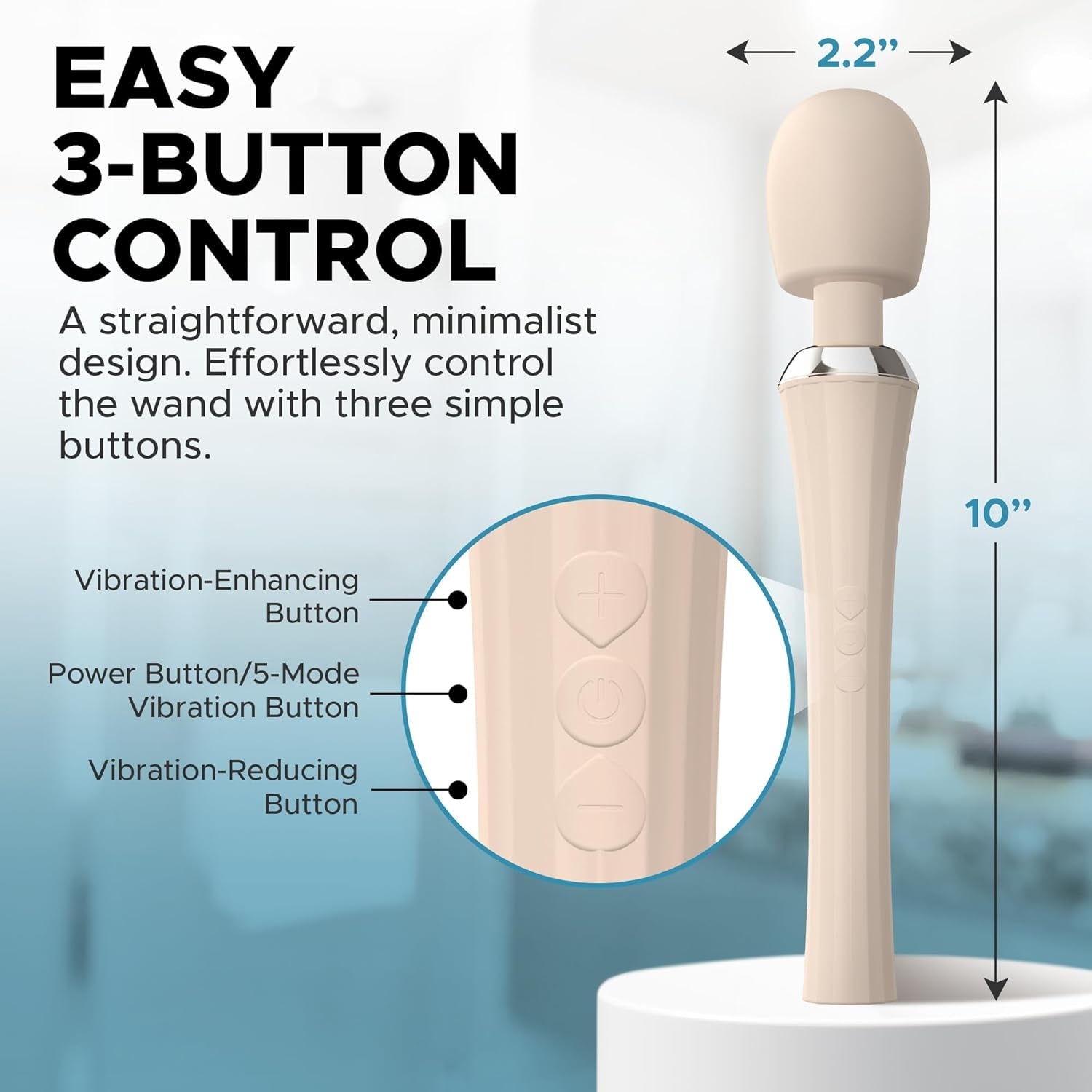BareLuxe Cordless Multi-Pattern Wand Vibrator