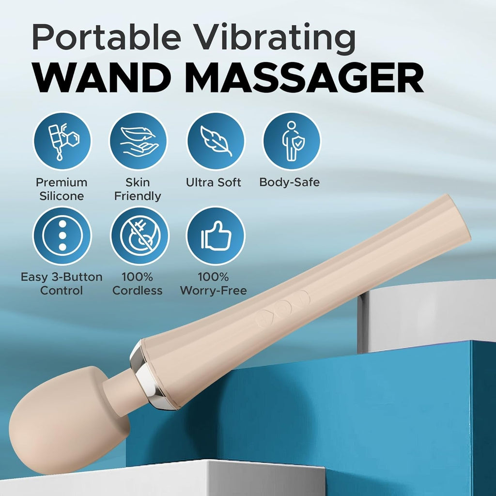 BareLuxe Cordless Multi-Pattern Wand Vibrator