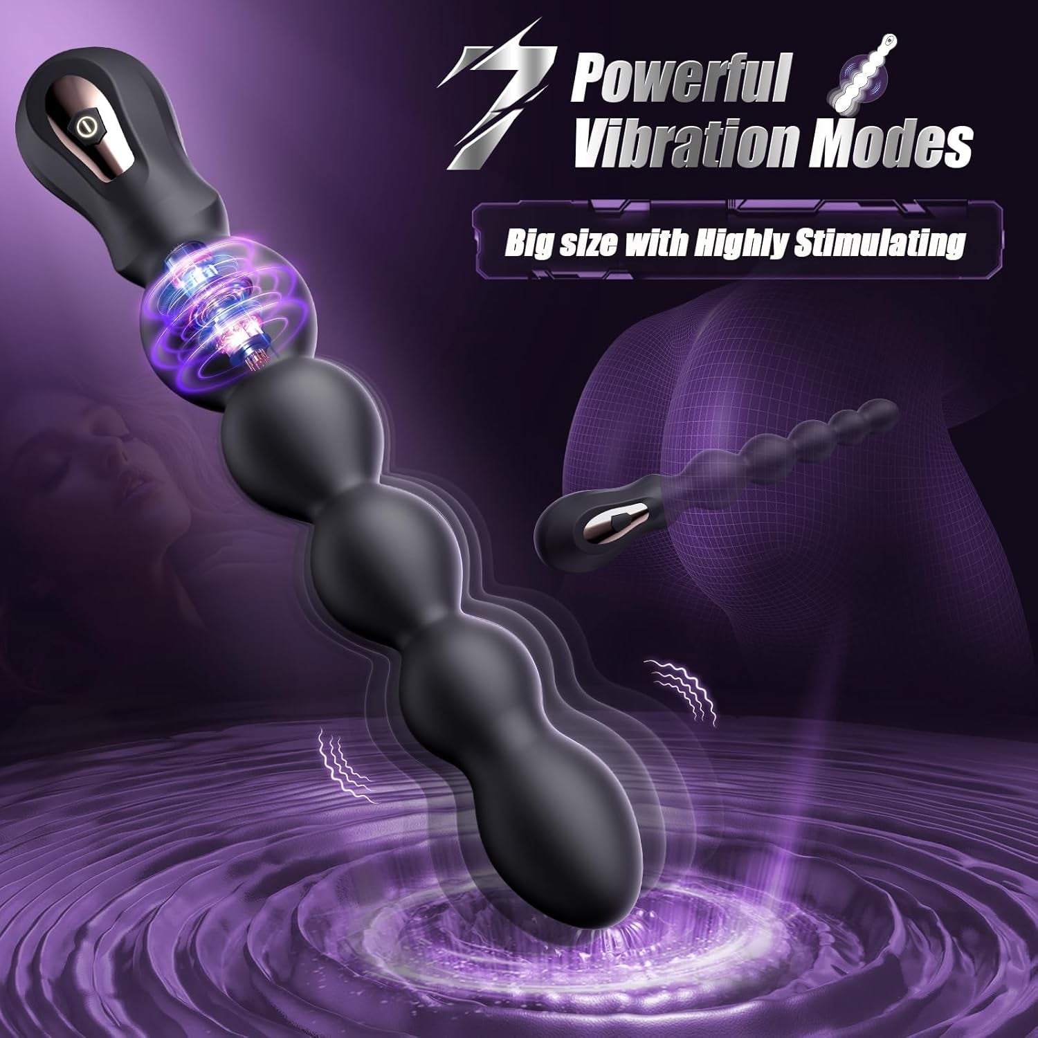 BeadRush XL Large Vibrating Anal Beads Plug