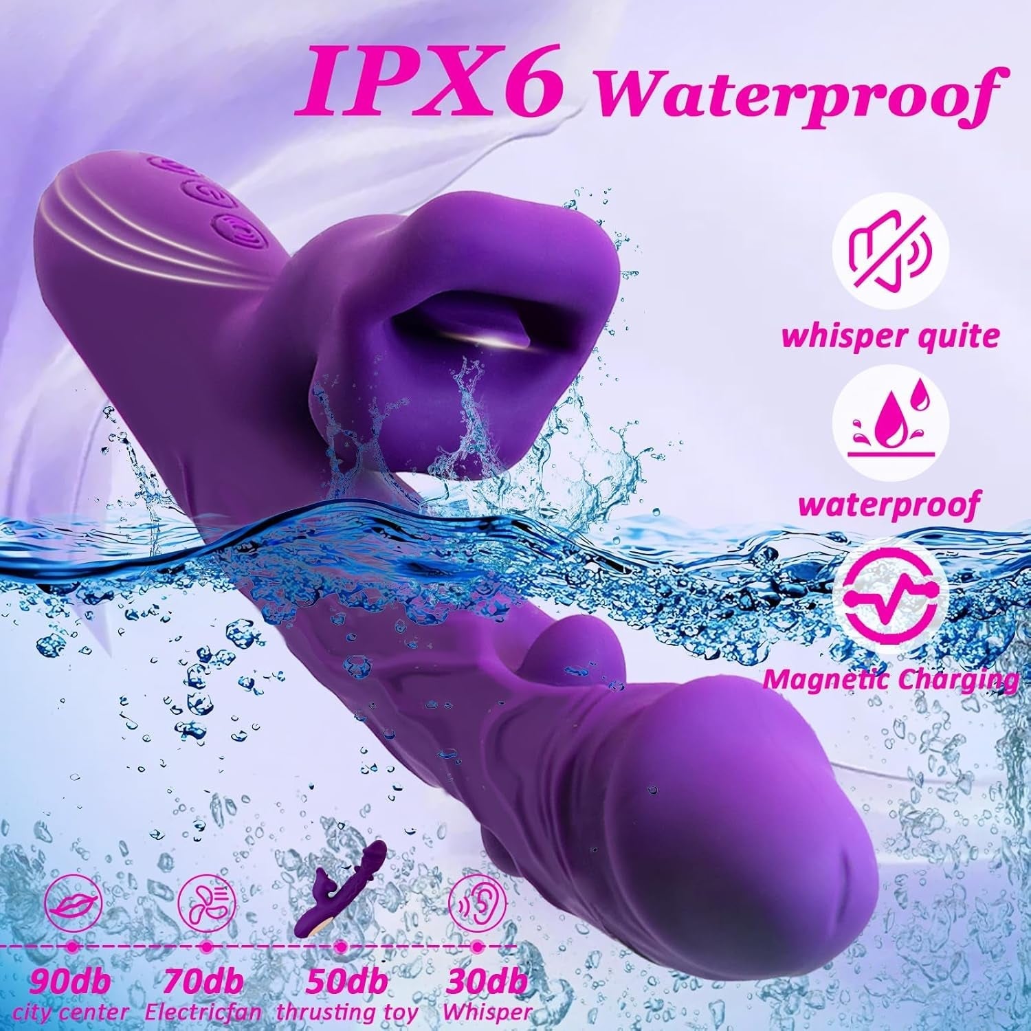 BiteBloom Tapping & Licking Rabbit Dildo Vibrator