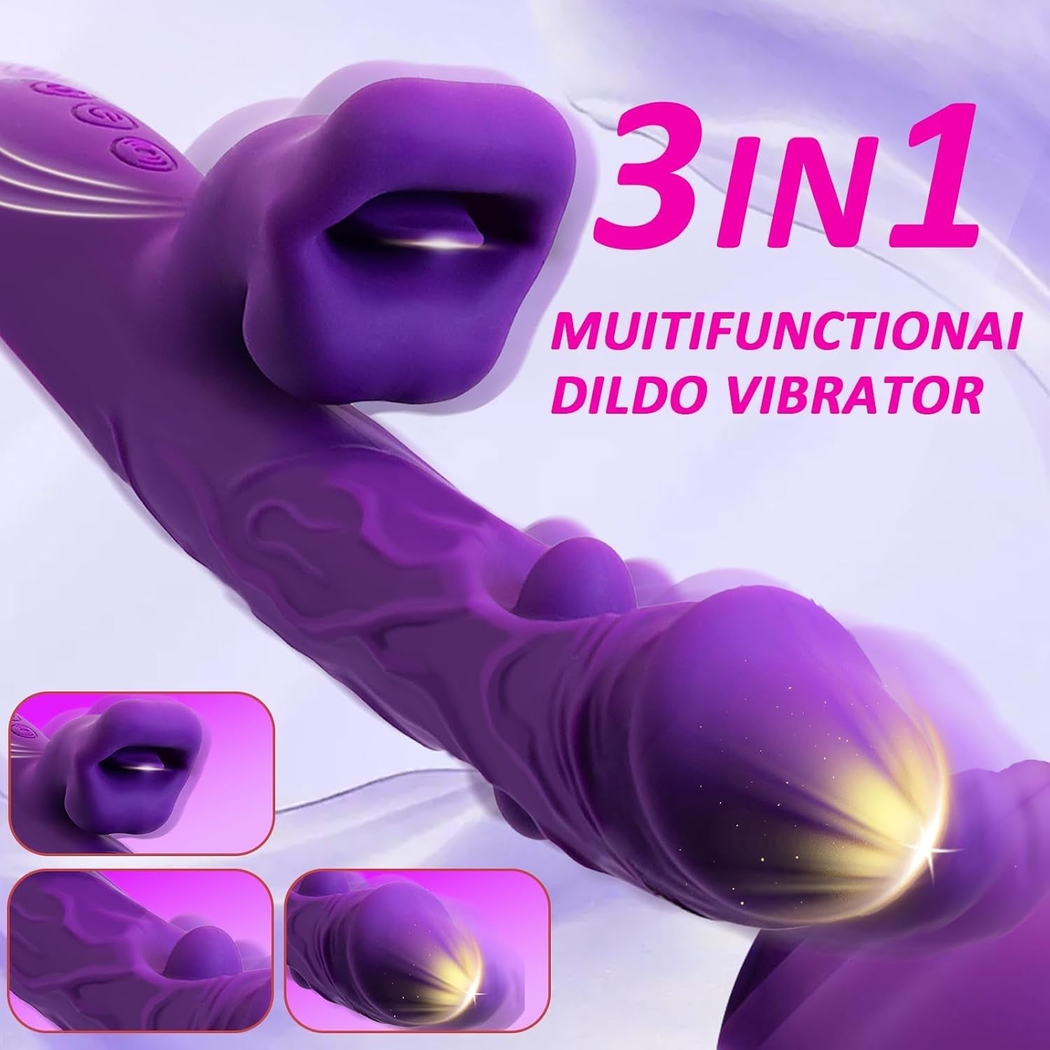 BiteBloom Tapping & Licking Rabbit Dildo Vibrator