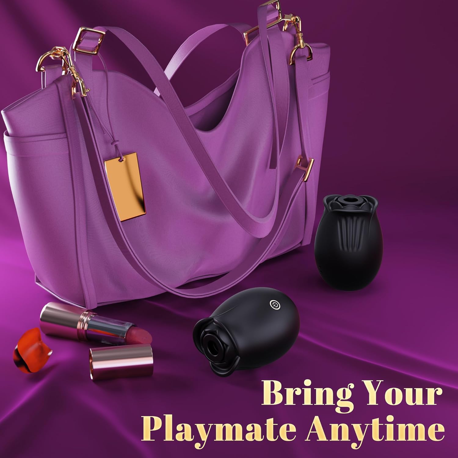 BloomPulse App-Controlled Rose Dual Suction Vibrator