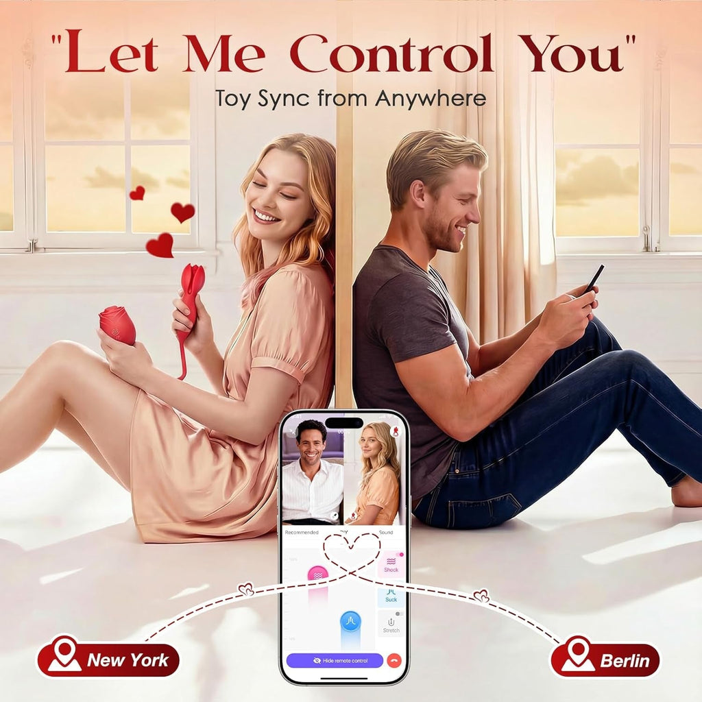 BloomRose AI Duo Sucking Vibrator & Thrusting Dildo