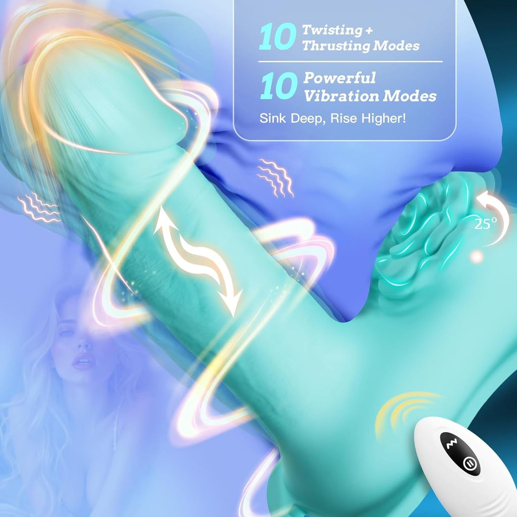 BloomSaddle Thrusting Ride-On Dildo with Clitoral Stimulator