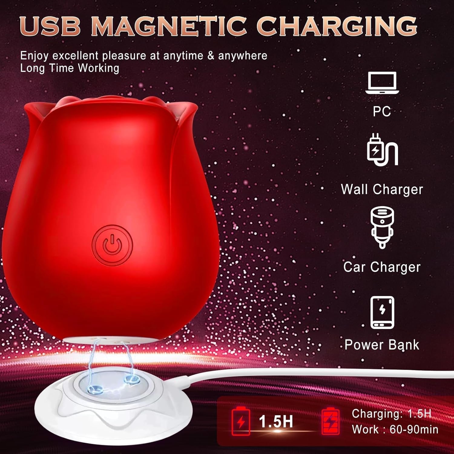 BloomSync App Controlled Rose Suction Vibrator