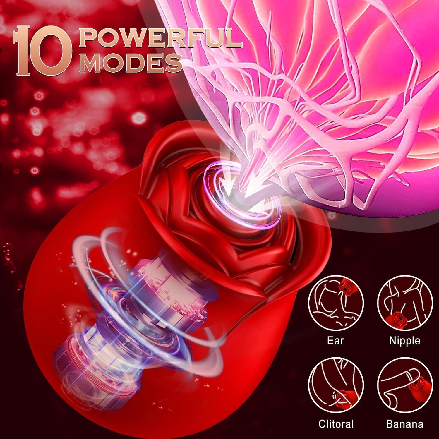 BloomSync App Controlled Rose Suction Vibrator