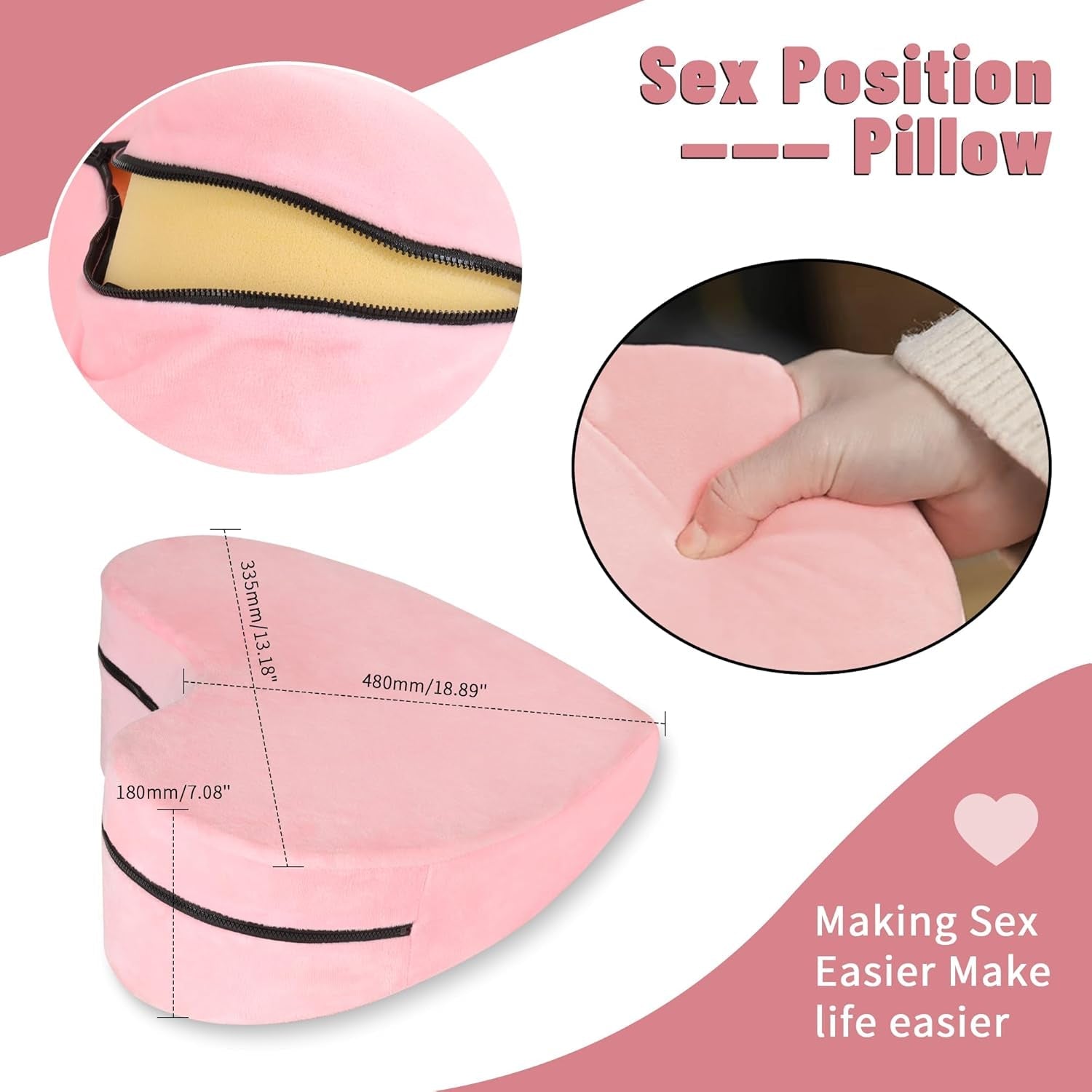 BlushAmour Heart-Shaped Sex Position Pillow