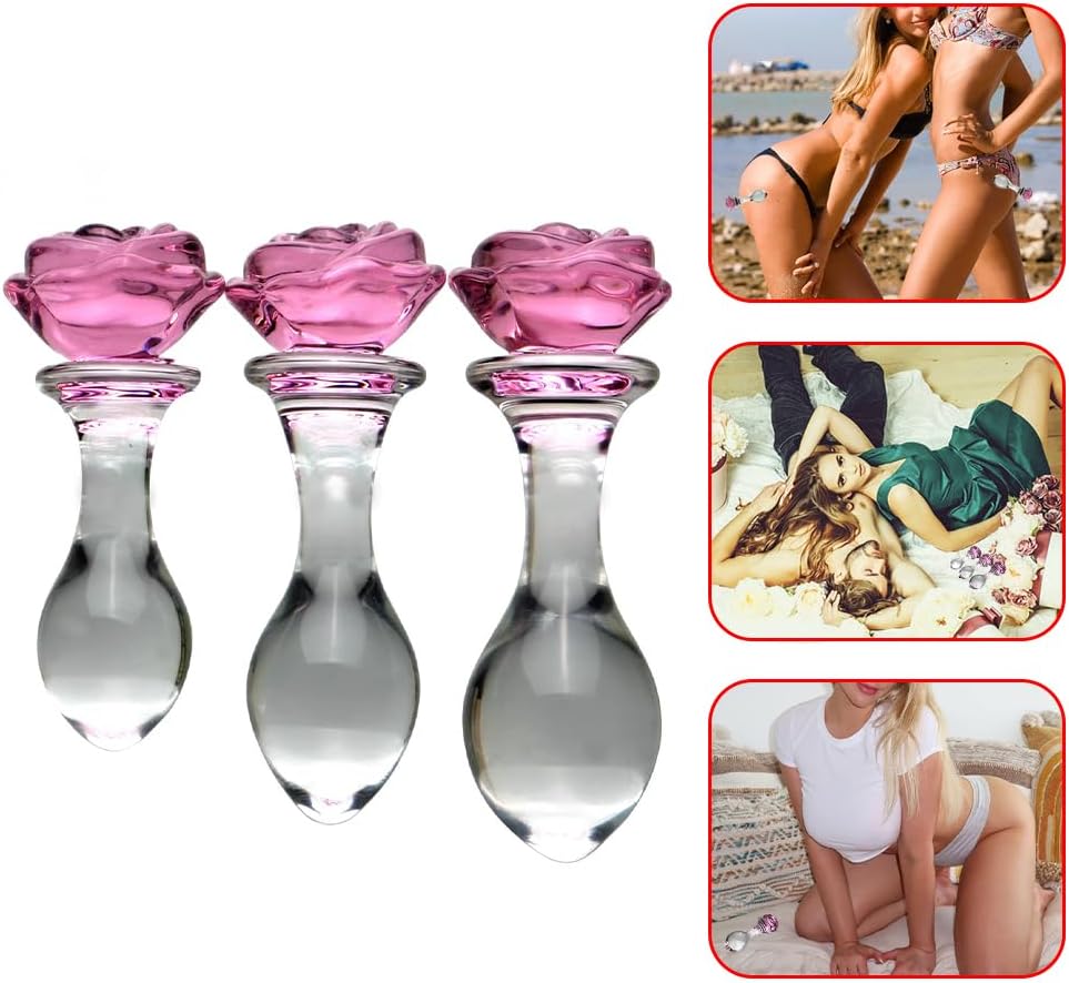 BlushBloom Rose Glass Anal Plug Set