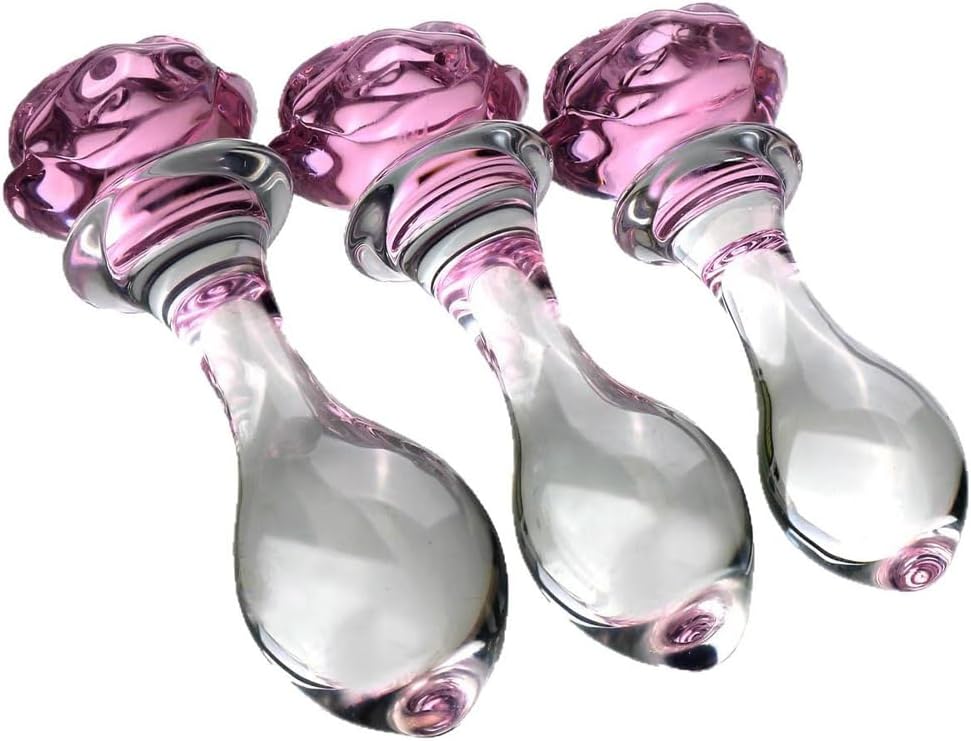 BlushBloom Rose Glass Anal Plug Set