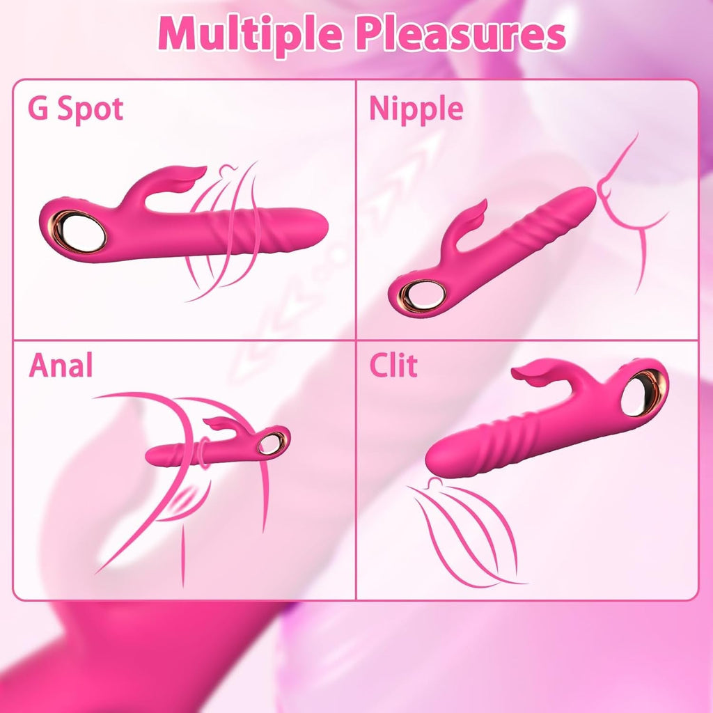 BlushPulse Pink Thrusting Rabbit Vibrator