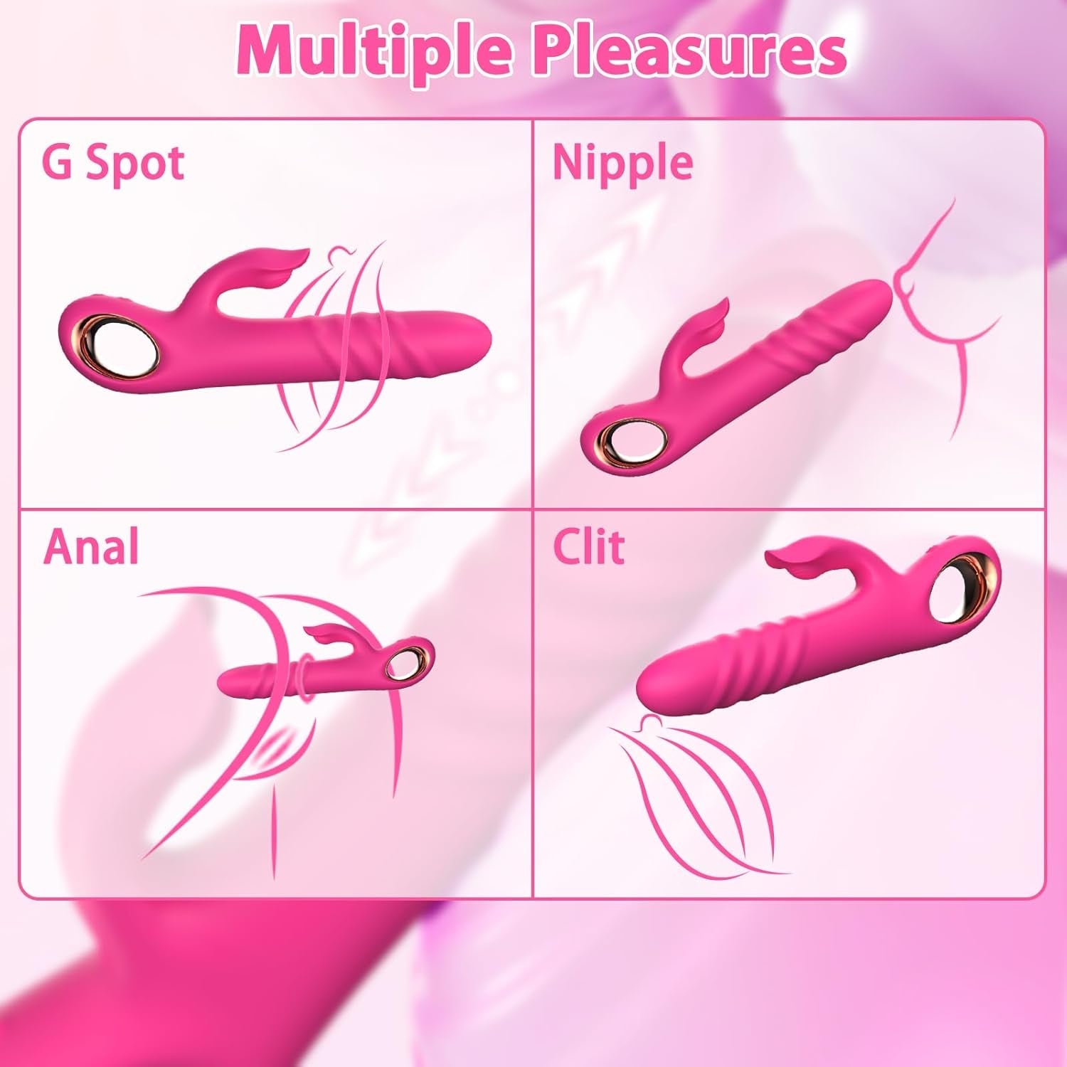 BlushPulse Pink Thrusting Rabbit Vibrator