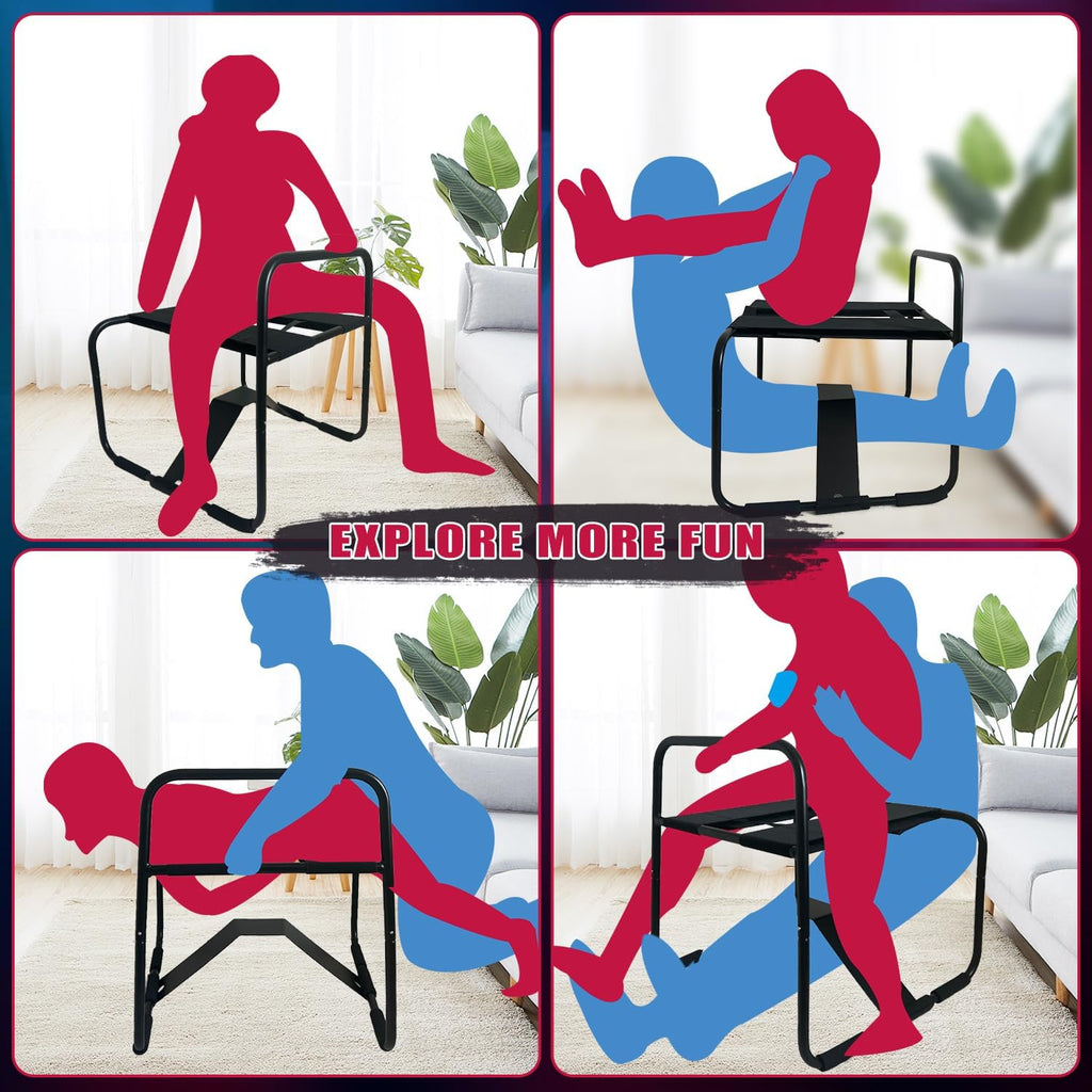 BounceEase Adjustable Sex Chair with Armrest